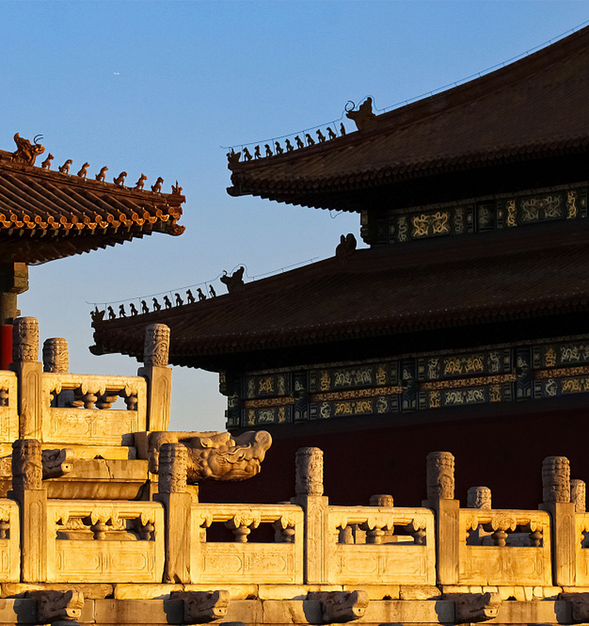 中国古建筑构造—明清台基 汉白玉石须弥座 台基的高度受到严格的等级