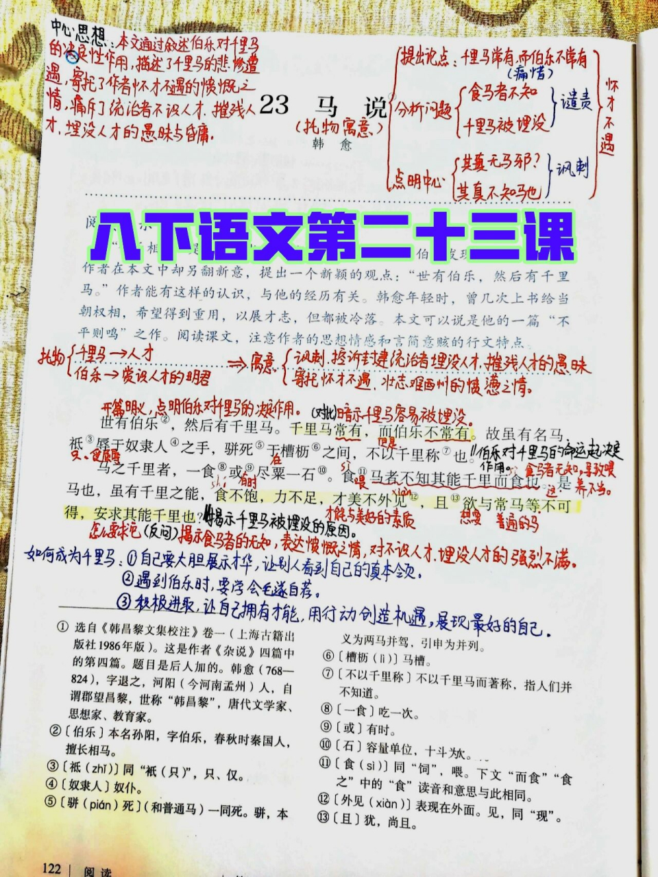 八下语文备课笔记之《马说》 "世有伯乐,然后有千里马.