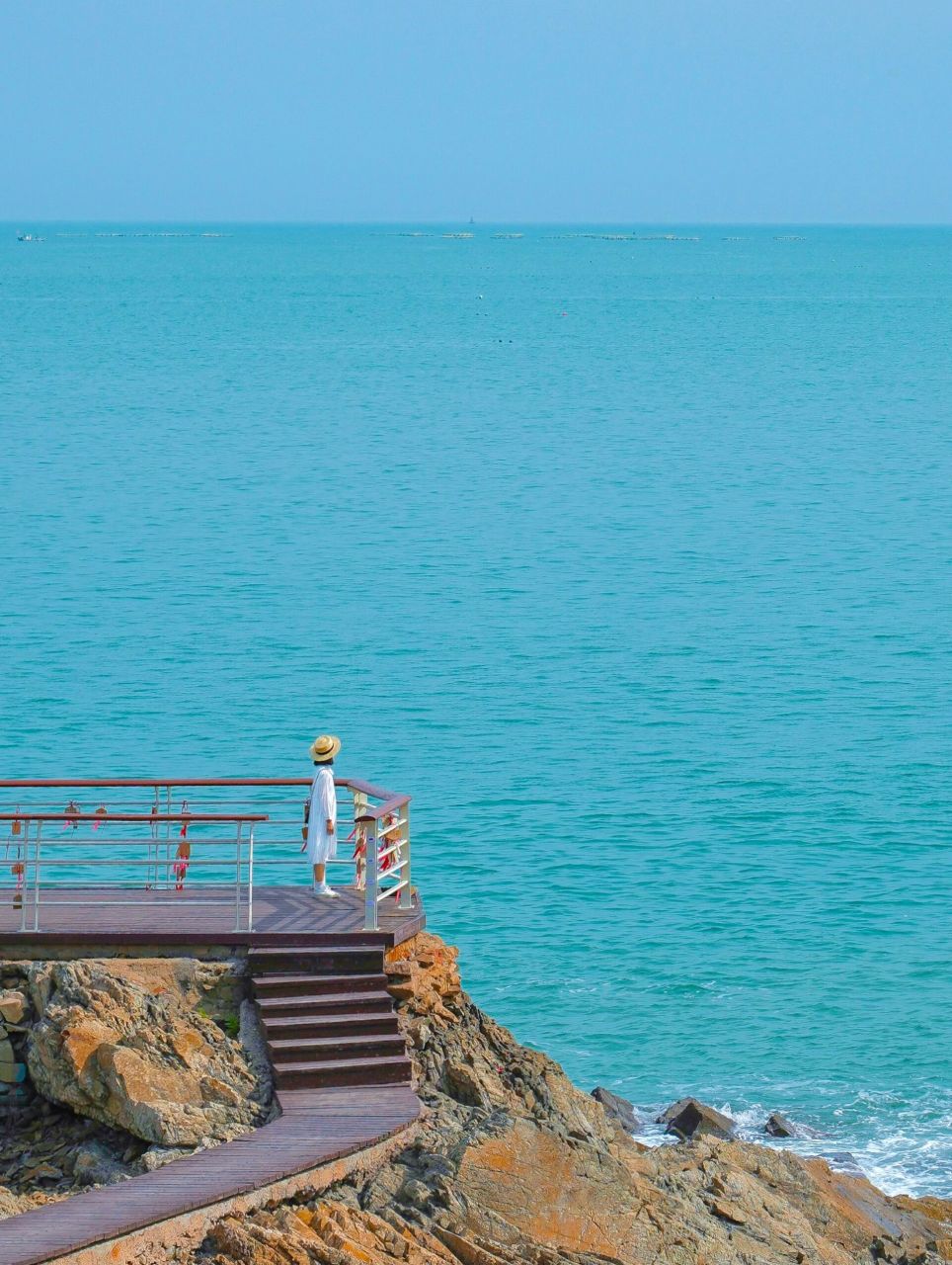 青岛9799海神庙99漂浮在海上的木栈道7815巨美 青岛的海