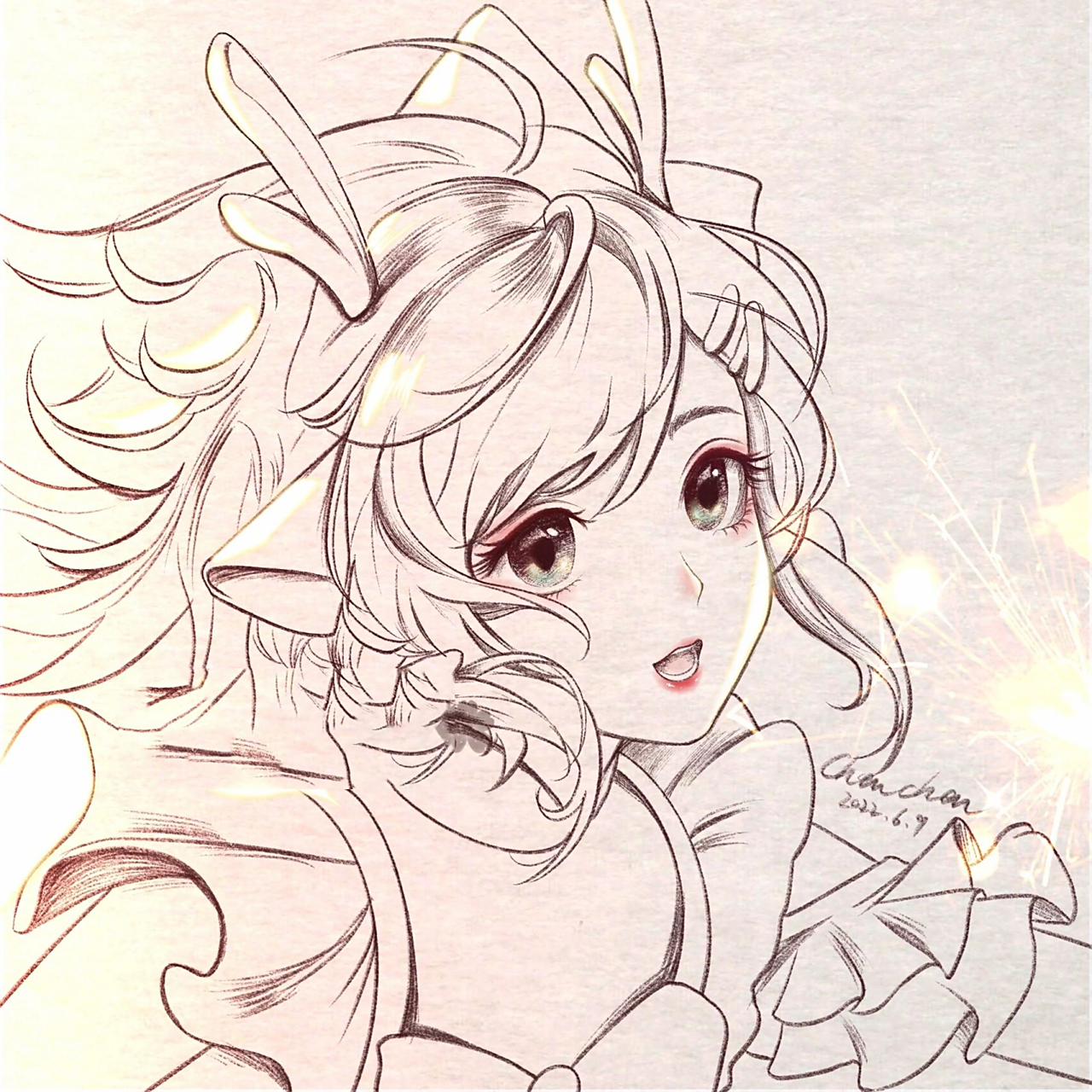 教你画王者荣耀英雄—瑶(附过程图) 魔法追踪～走吧～我们一起出发