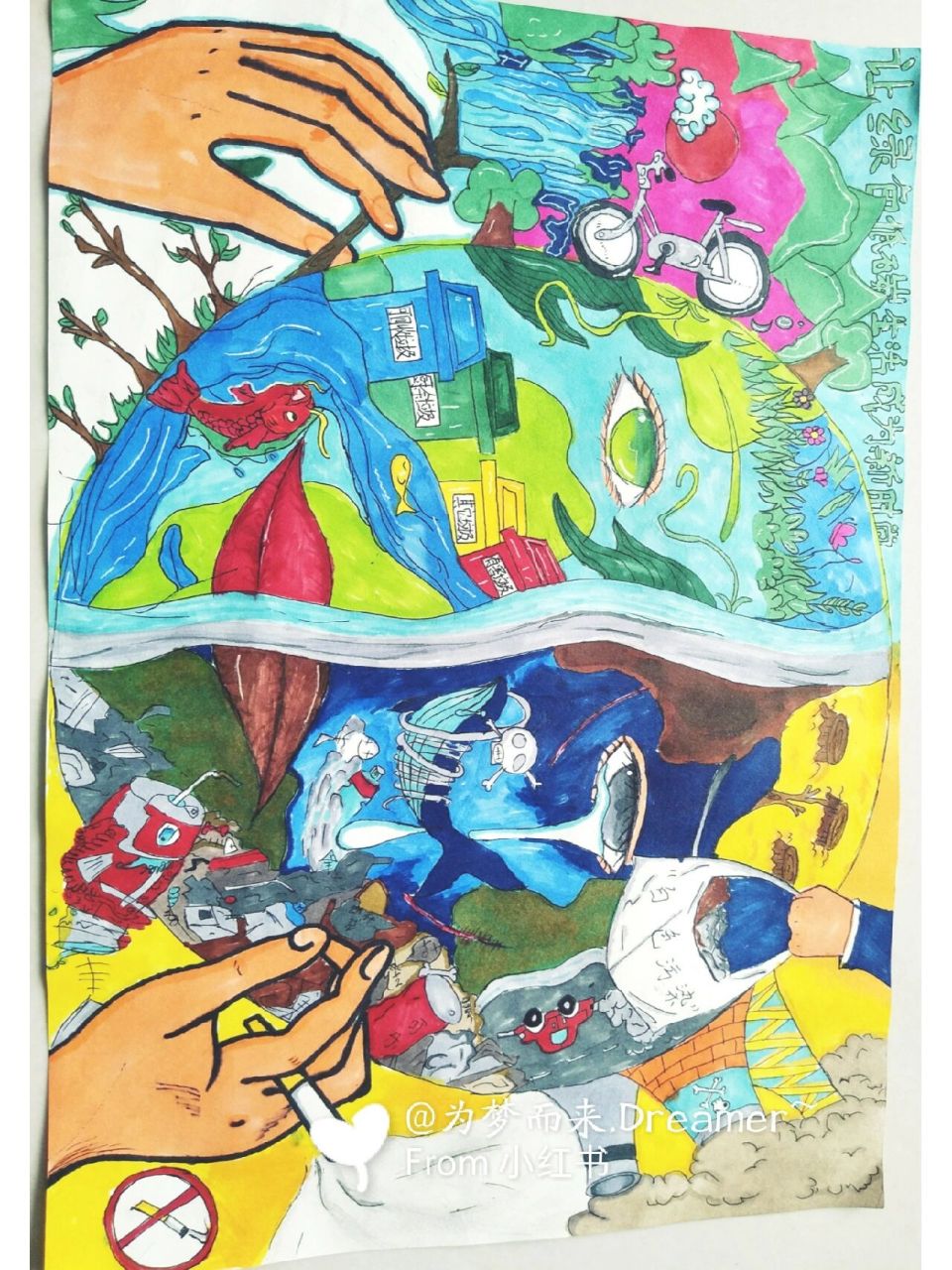 绿色低碳环保主题绘画 作品已参赛  ,不得抄袭,不喜勿喷!