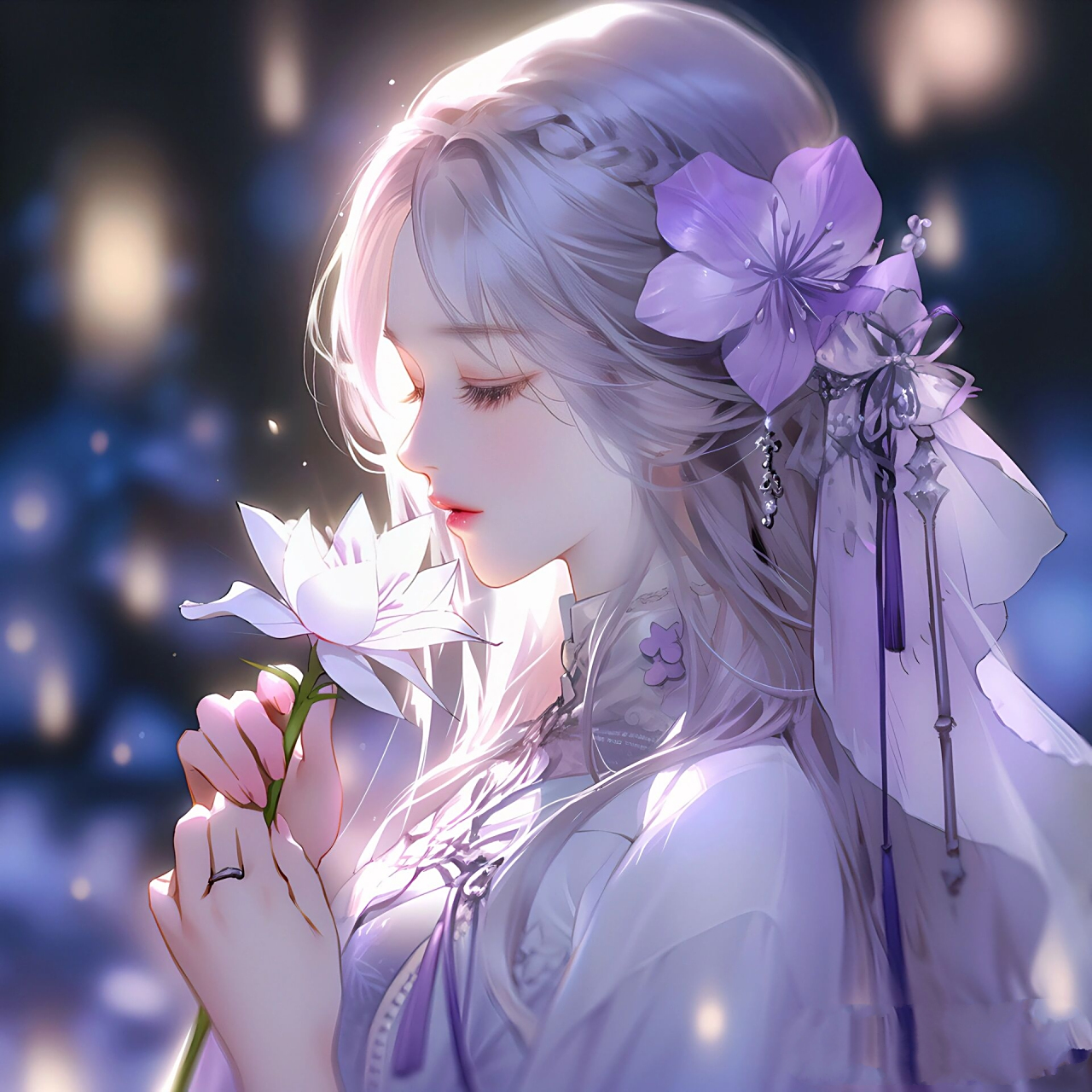 手执莲花,无忧无虑去凡尘!▏古风女生头像