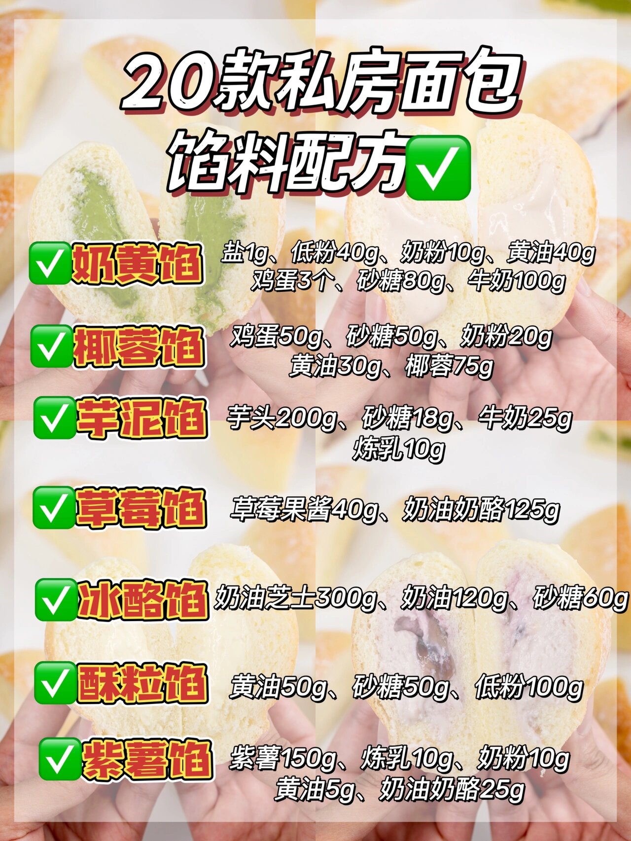 20款私房面包馅料配方97看这一篇就够了6015 99小伙伴经常
