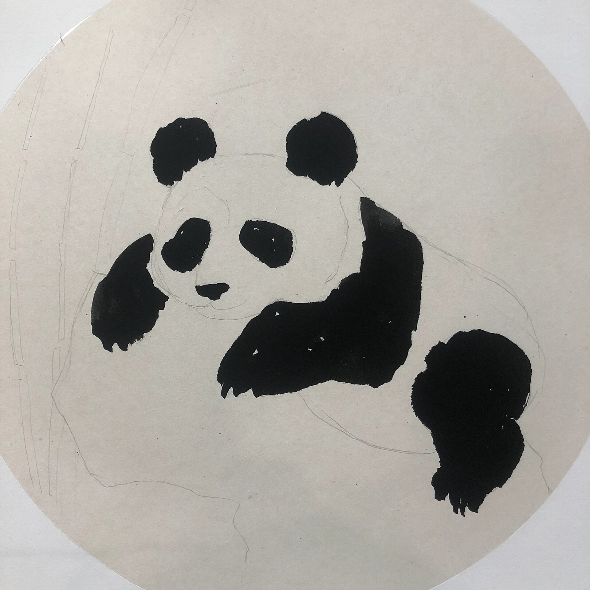 少儿国画《大熊猫圆滚滚》94 步骤图分享