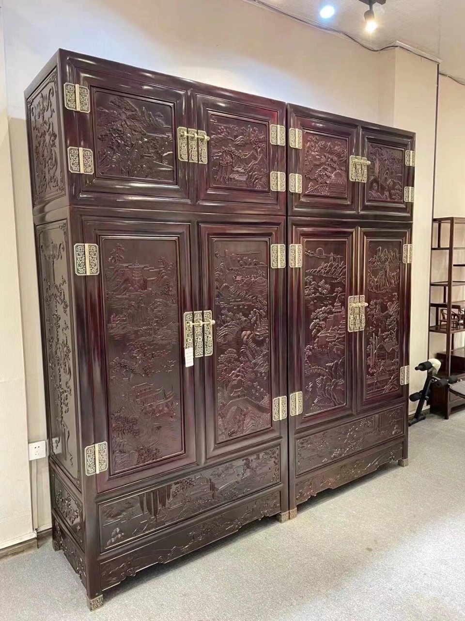 印度小叶紫檀山水顶箱柜#印度小叶紫檀# #顶箱柜# #柜子