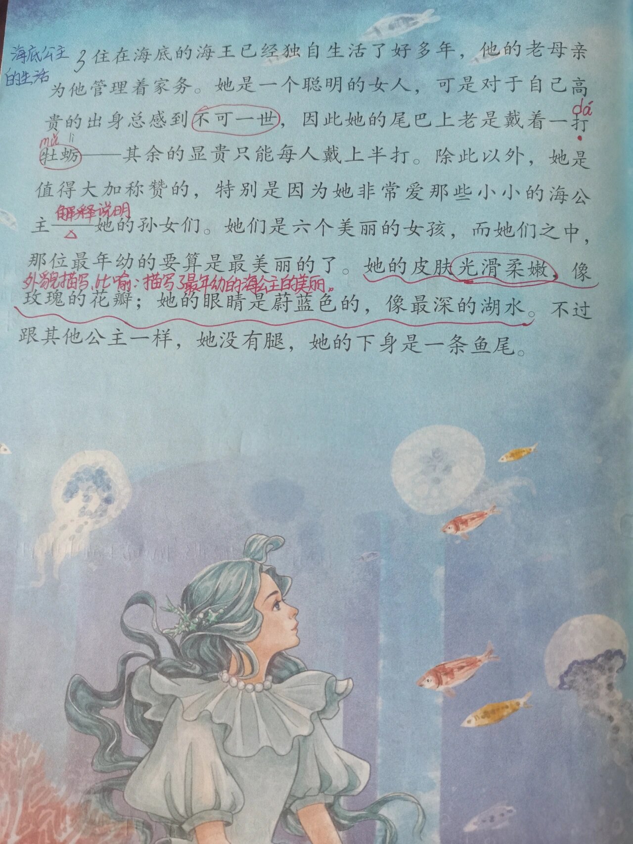 四下第28课《海的女儿》课文笔记