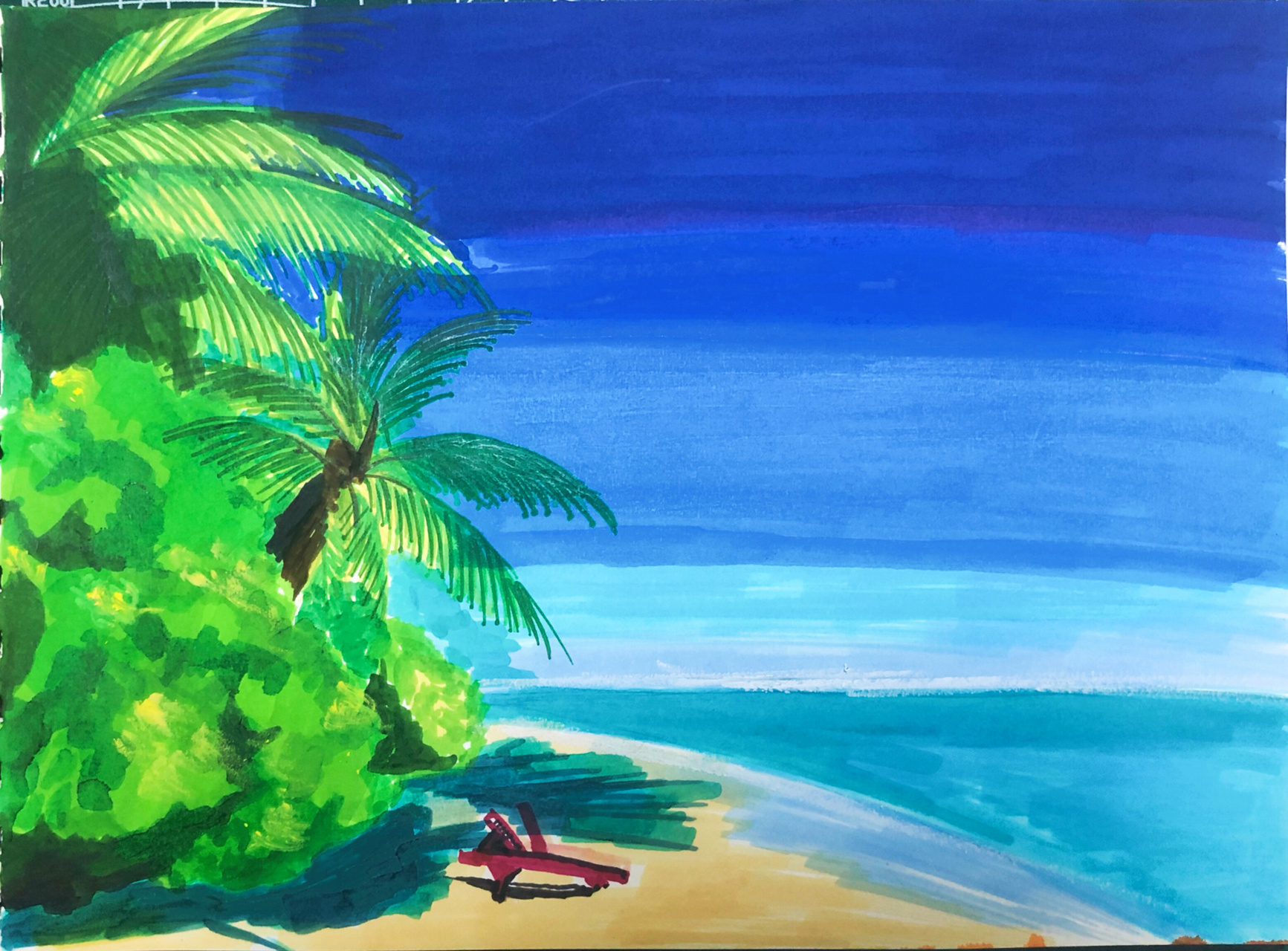 96马克笔风景·海边  | 原创 美好的一 天从元气满满的画画日常开始