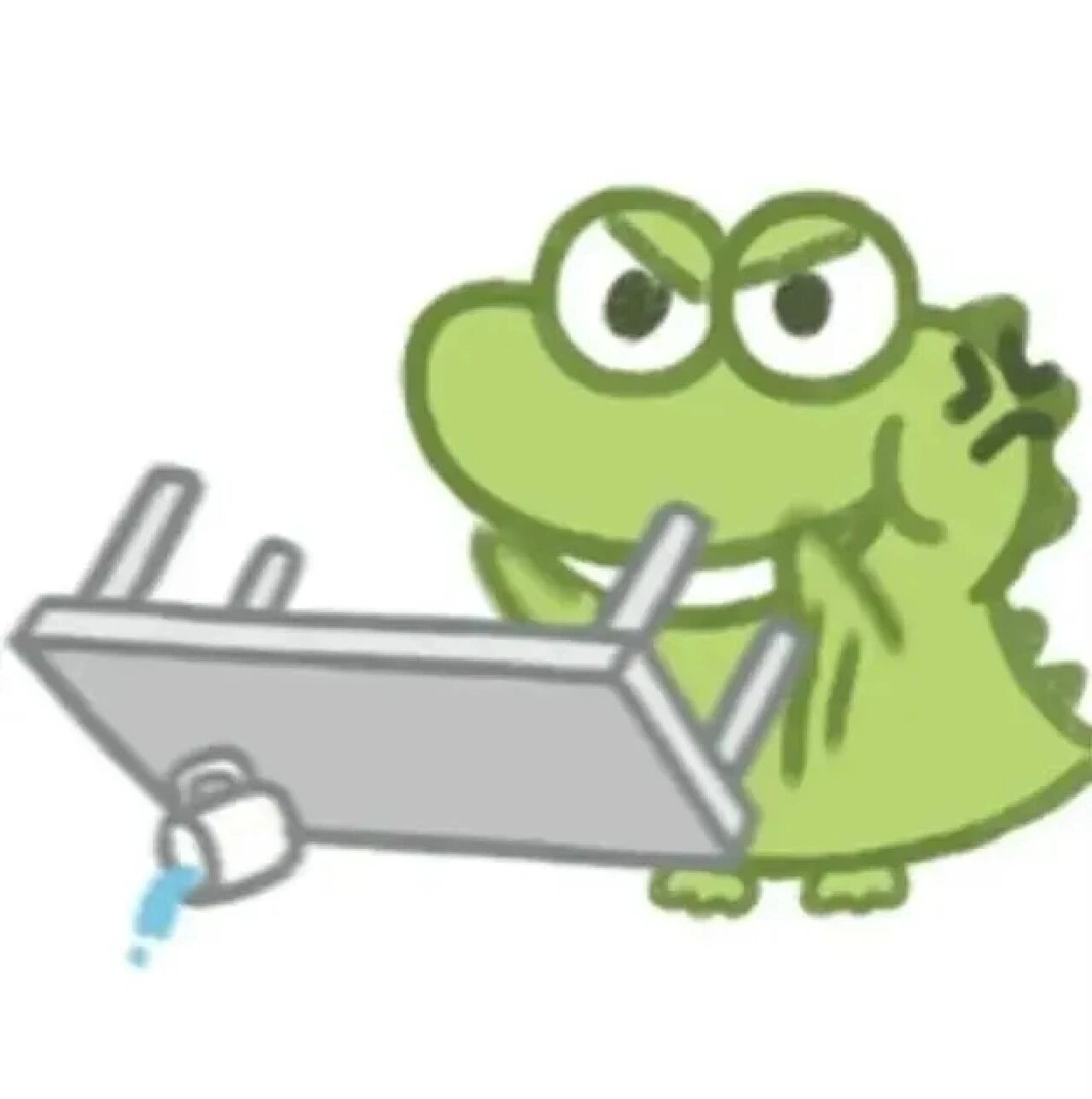 可爱的绿色小恐龙表情包