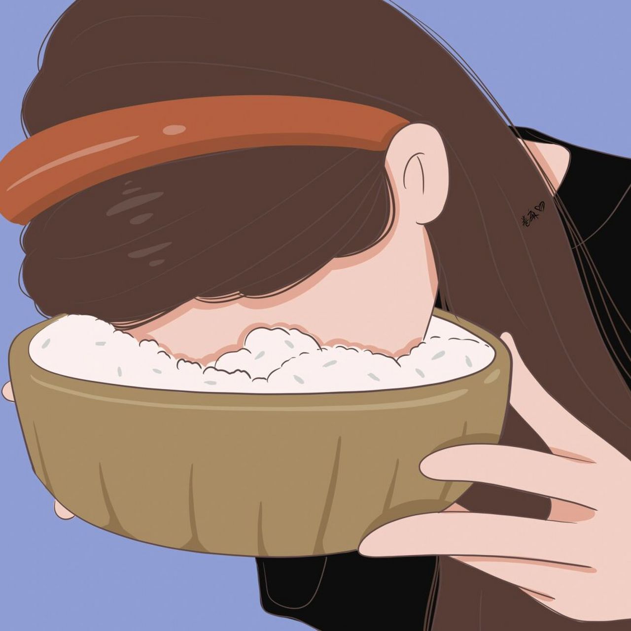 插画 | 头像 | 一头扎进米饭里 图片92二改92商用92去签名 搬运