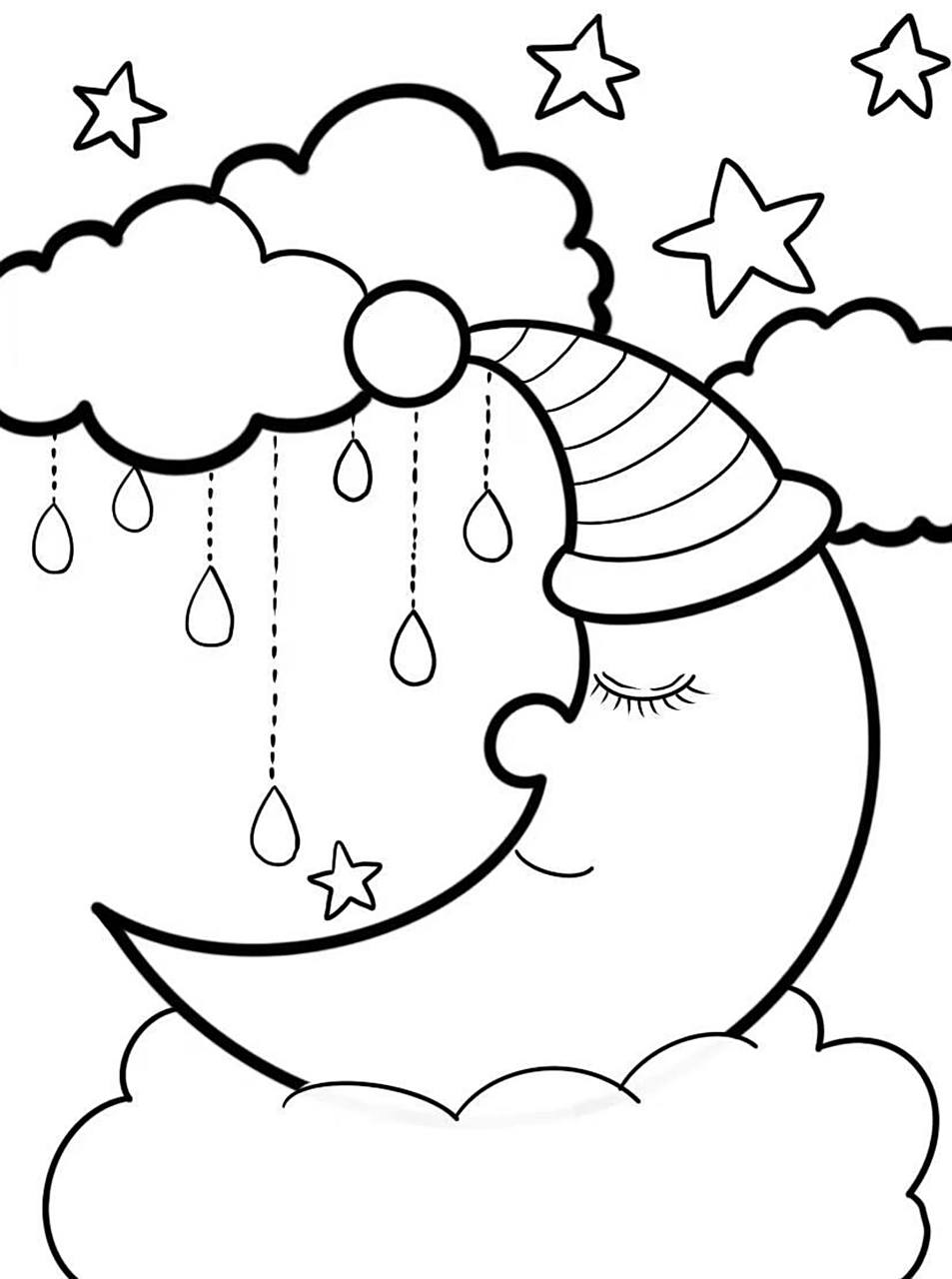 月亮儿童画简笔画