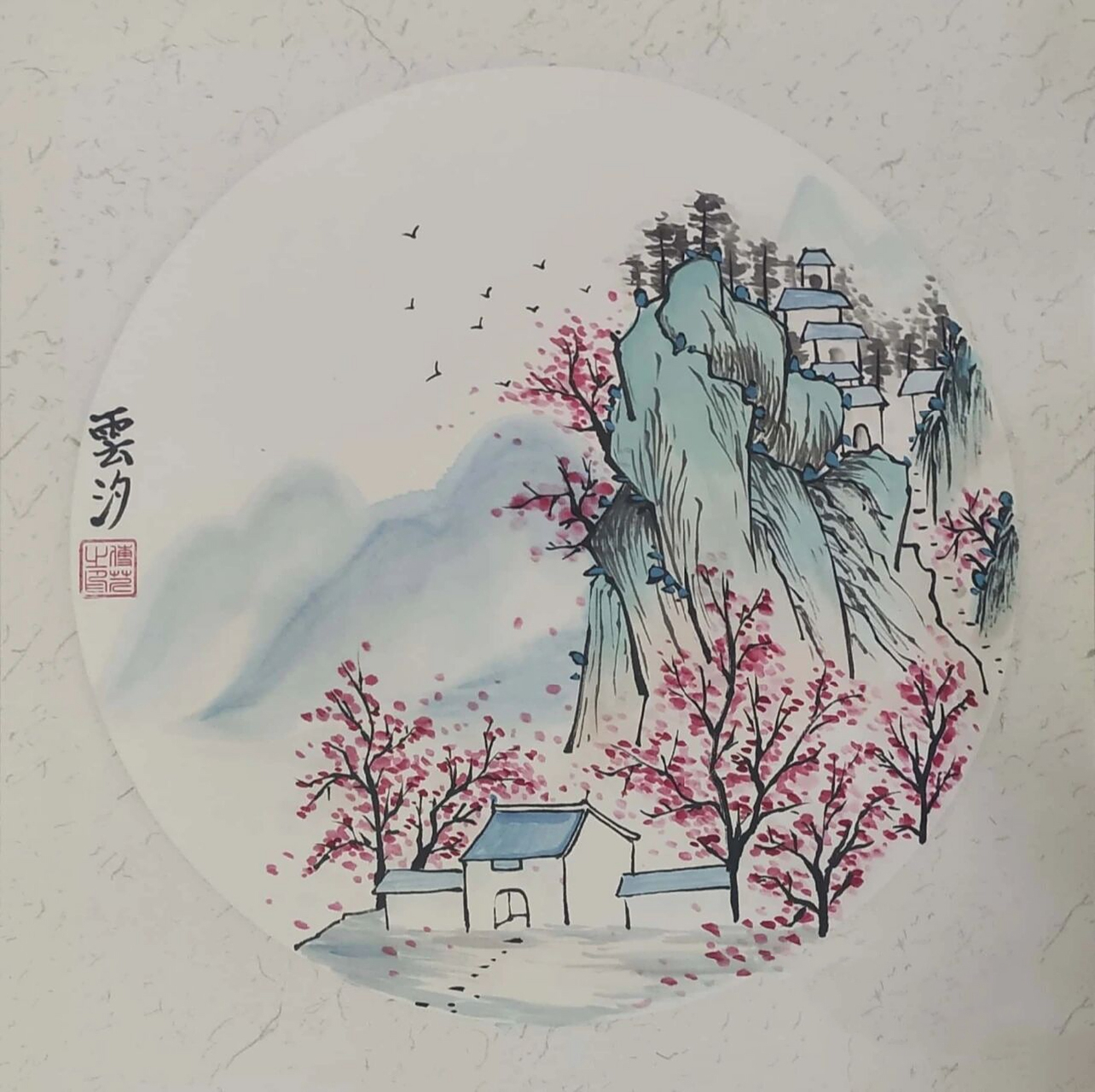 国画小白初学-山水(含步骤图) 16615线稿:墨 26615山:赭石