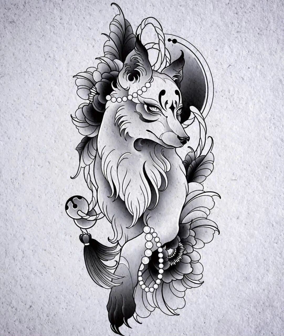 狐狸纹身手稿分享 | 欧美new school新传统