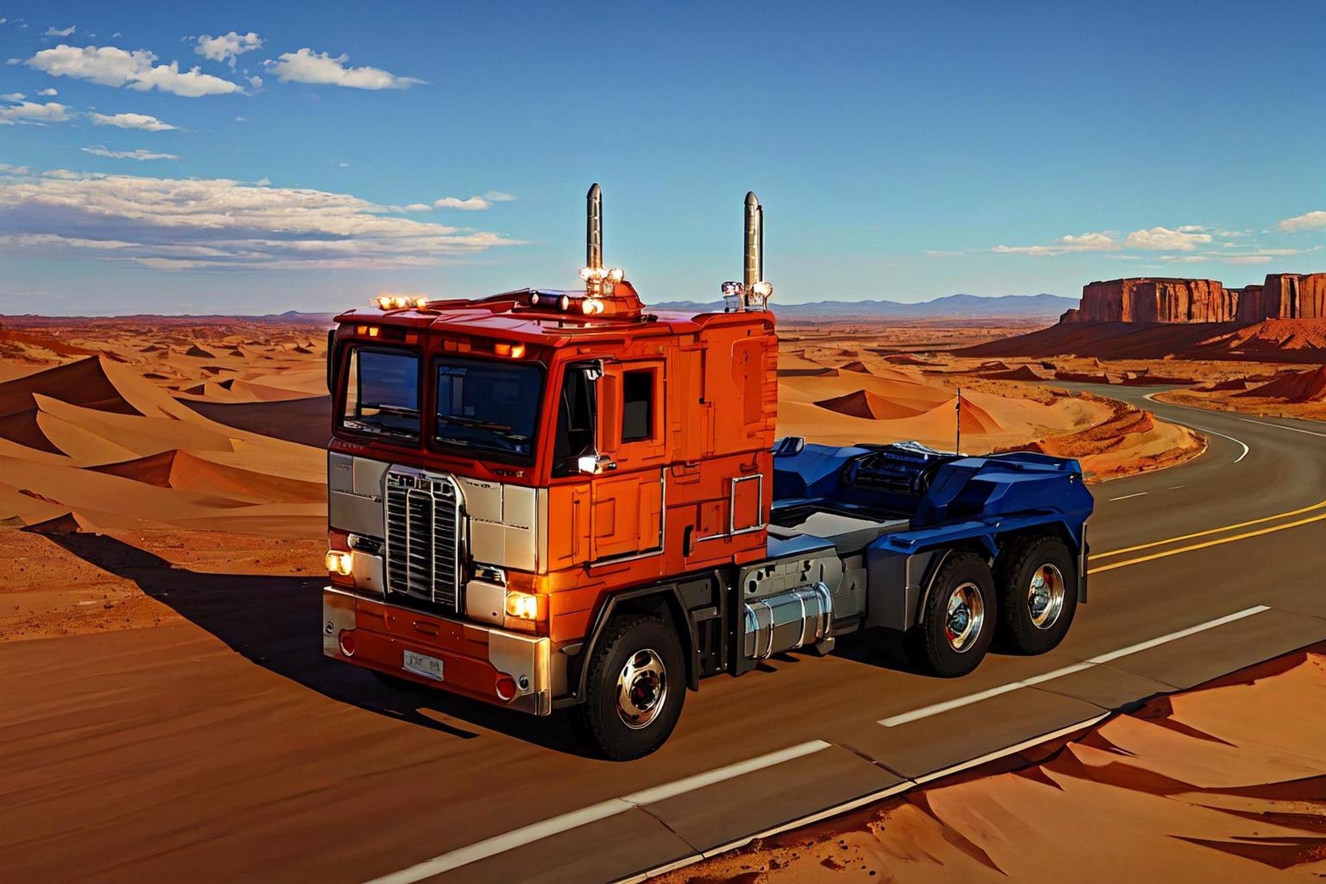 再来一组g1擎天柱经典卡车头～.