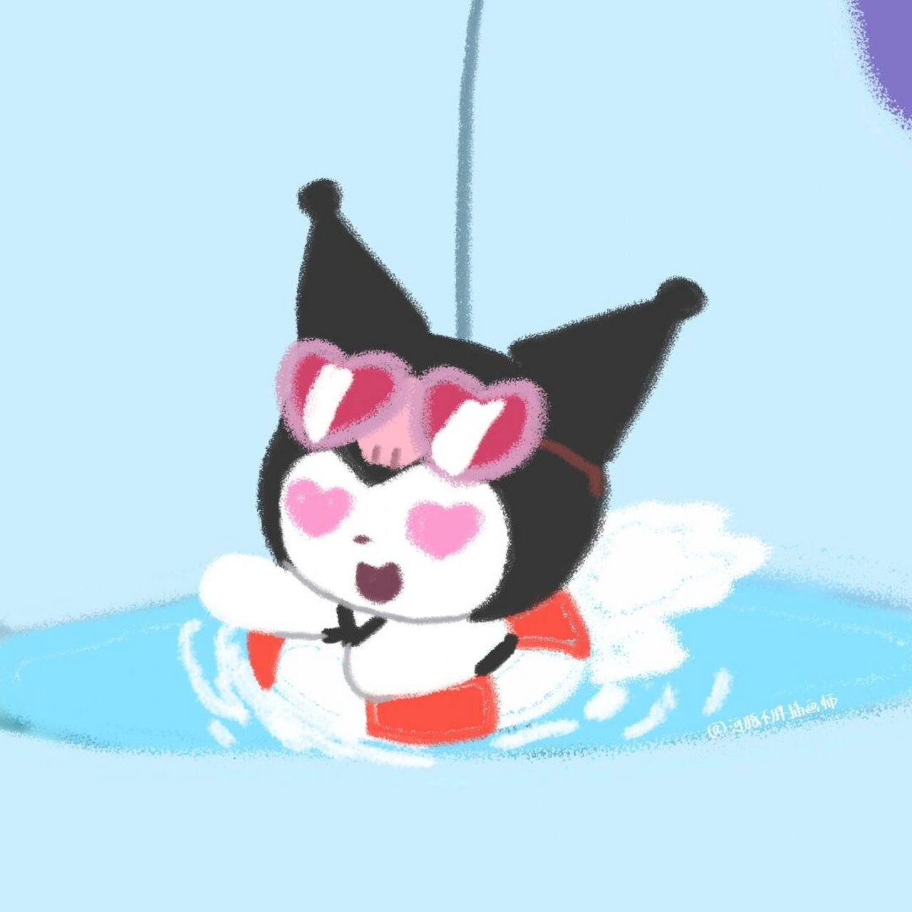 库洛米巴库情头第六弹 巴库钓鱼,库洛米上钩[害羞]奔波绘画素材来源于