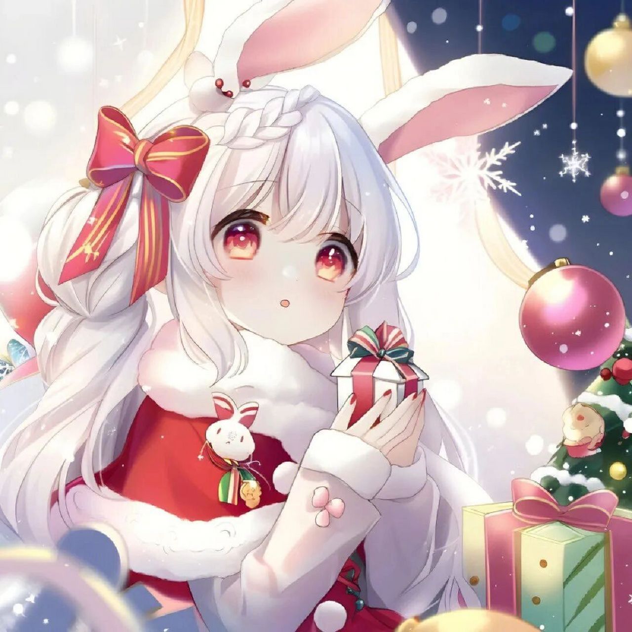 动漫女生头像# #圣诞女头像