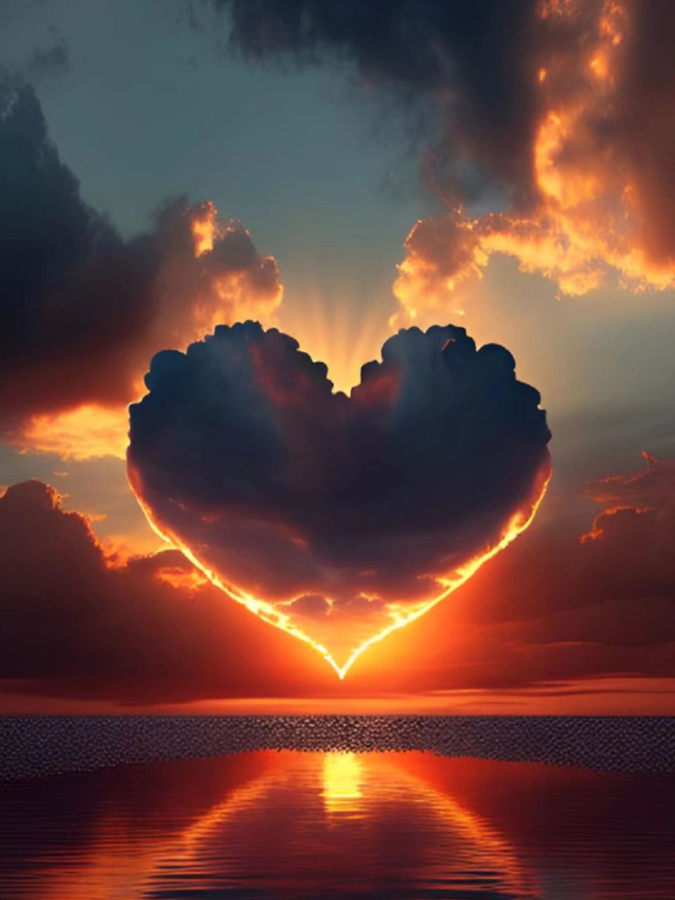落日爱心图