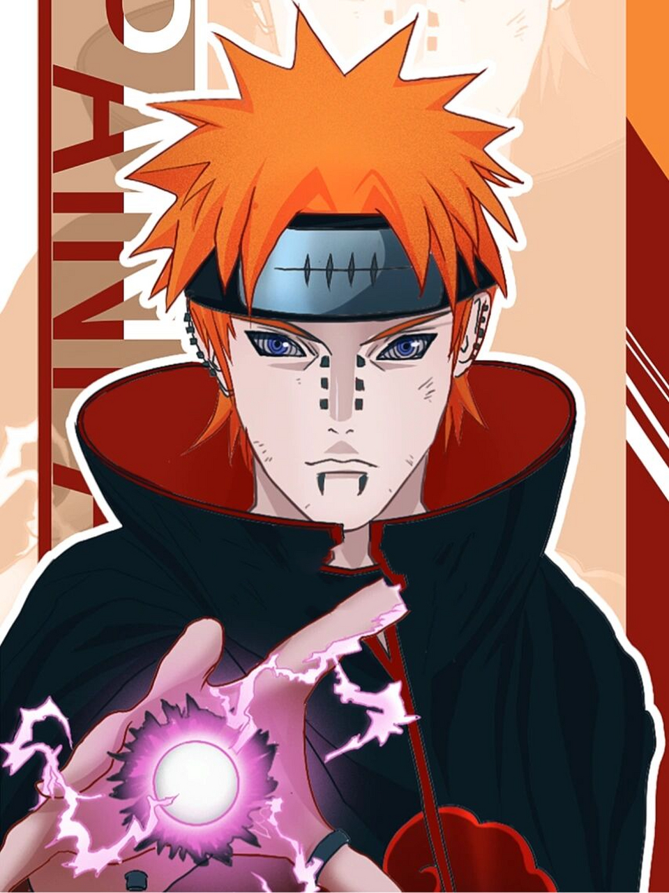 头像绘画过程手机壳壁纸,画了火影佩恩.妥妥的冷酷帅哥7815了!