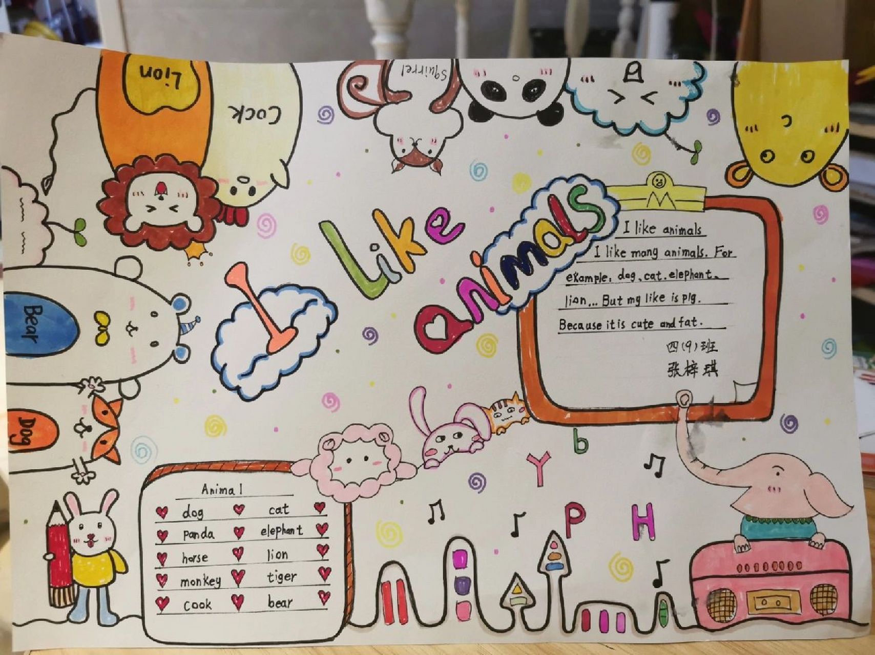 我喜欢的动物手抄报  我喜欢的动物手抄报