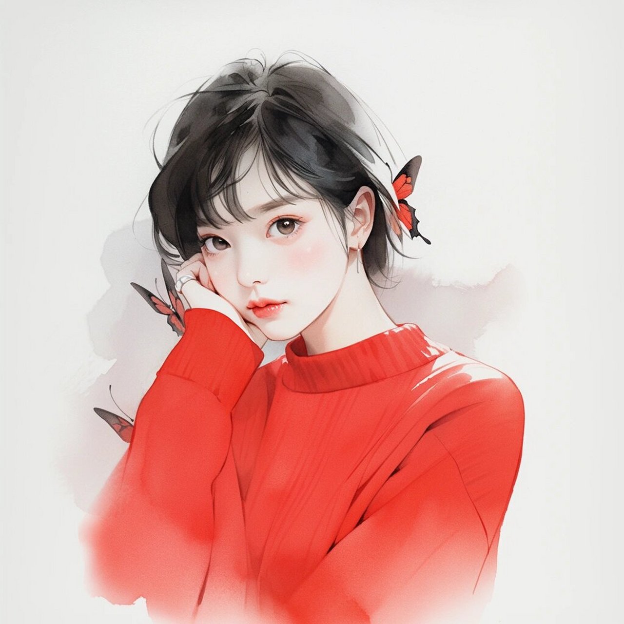 女生头像 | 202403温柔又热烈红色系