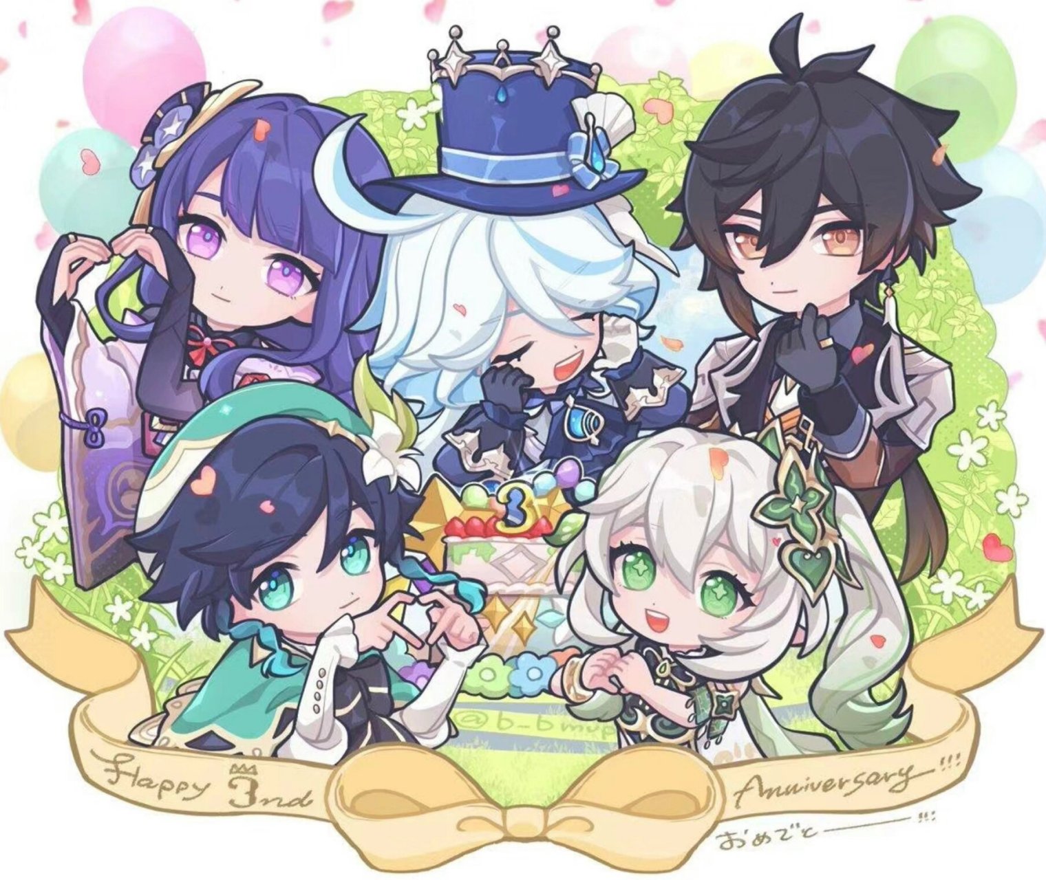 原神三周年五神壁纸