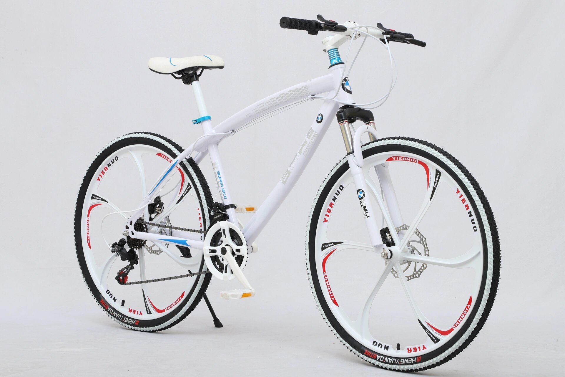 骑行季到啦 正品宝马4速礼品车公路山地车 宝马4s店礼品山地公路减震