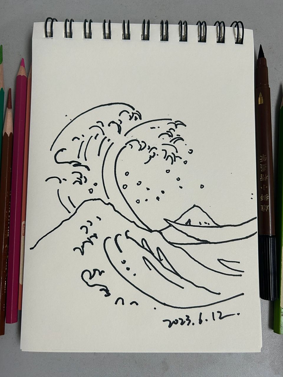 简笔画|浮世绘海浪