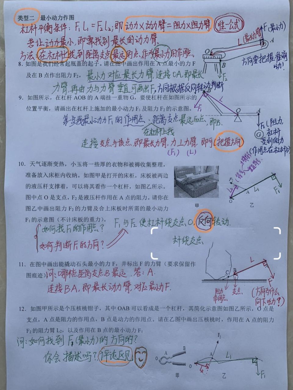 杠杆画图题技巧图片