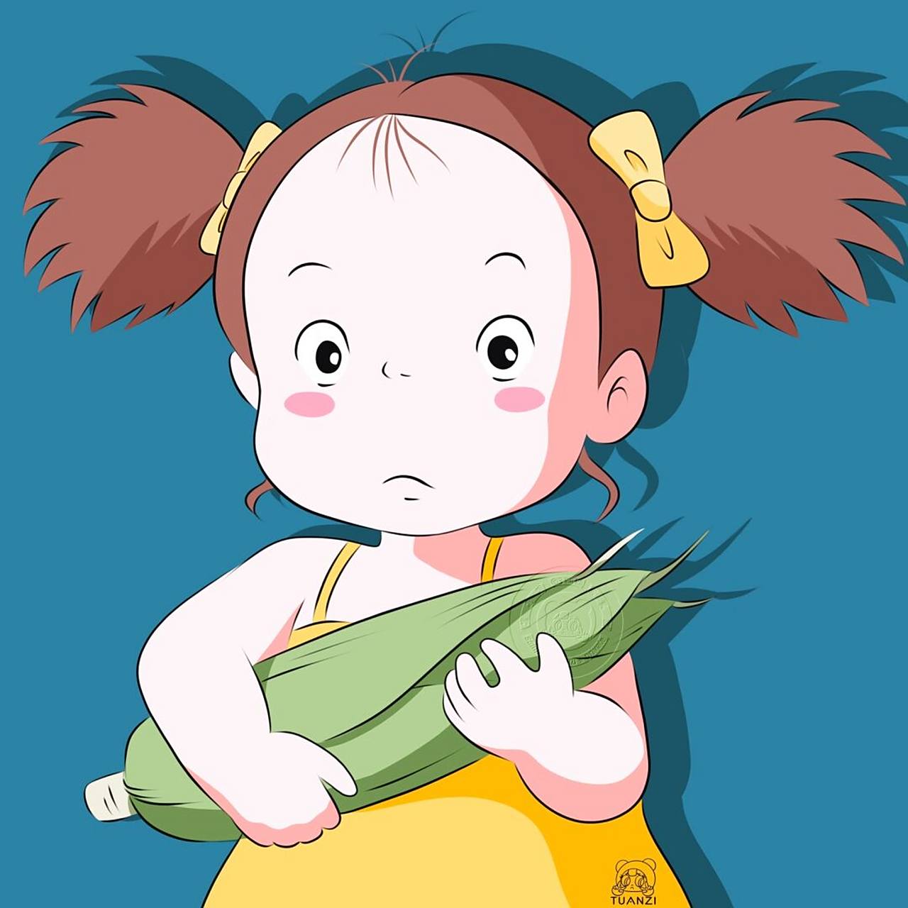 尤其喜欢鹅黄色的小梅99 临摹自《龙猫》 #可爱头像# #动漫头像