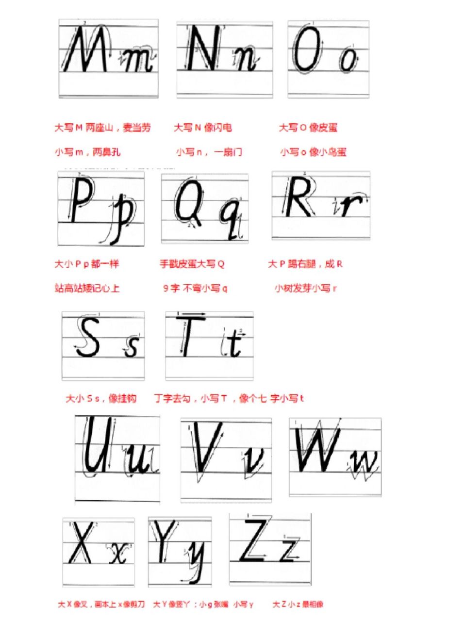 26个字母大小写及助记小口诀 今天是小颖英语学习的第4天 明天还有
