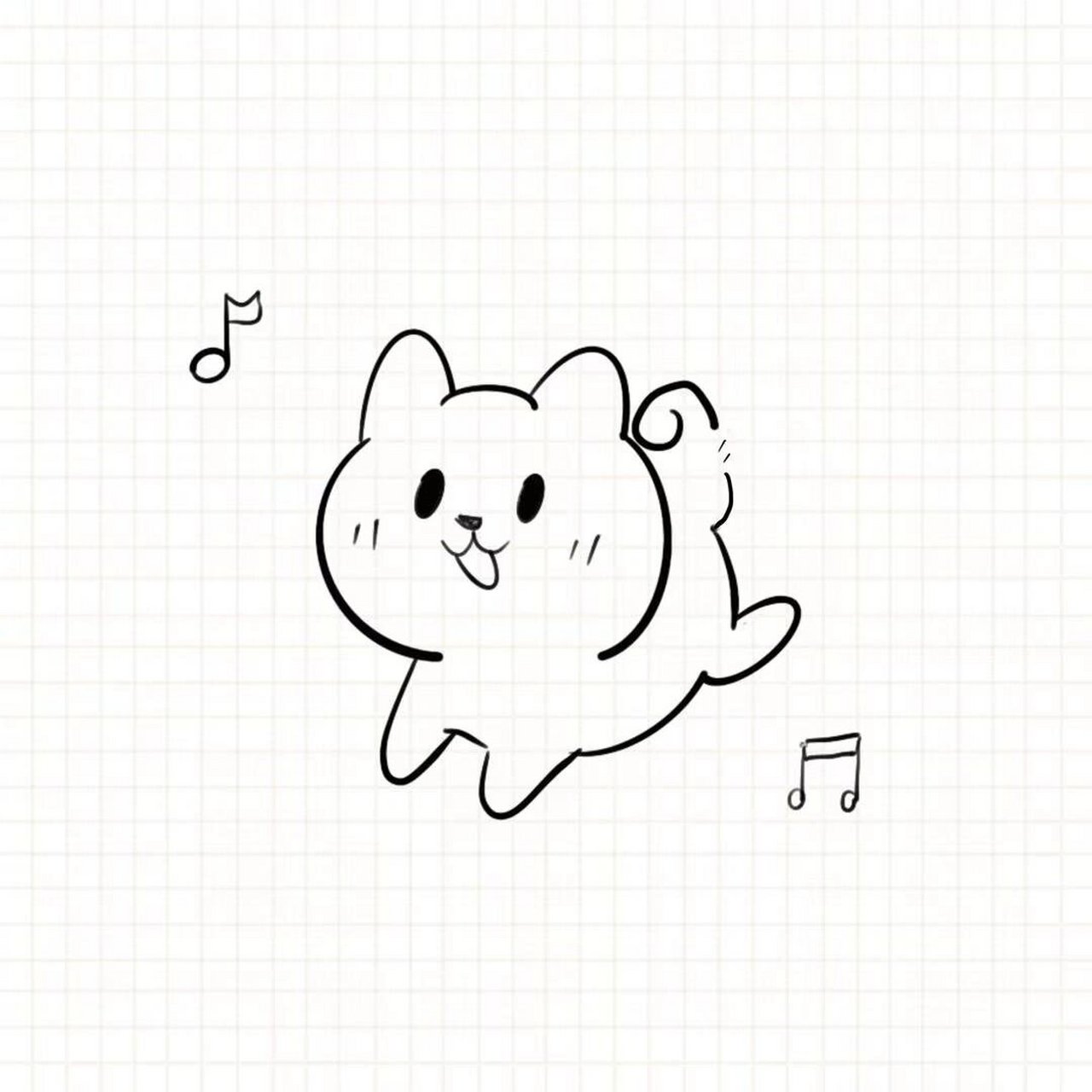 小柴犬简笔画手绘图片
