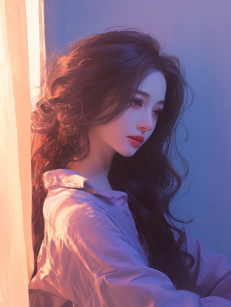 紫色系女生头像,渲染淡淡的忧郁气质伤感