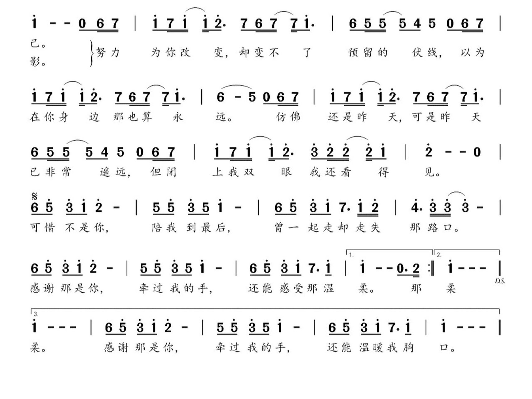 简谱:《可惜不是你》-梁静茹 《可惜不是你》是马来西亚流行音乐女