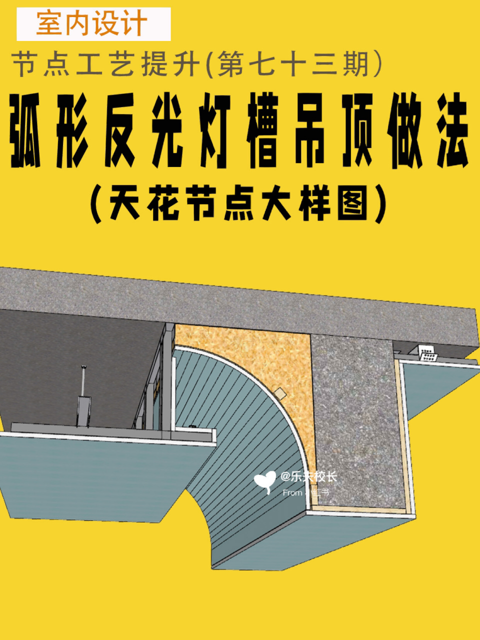 室内施工图弧形反光灯槽吊顶节点大样图分享 #室内设计# #室内设计