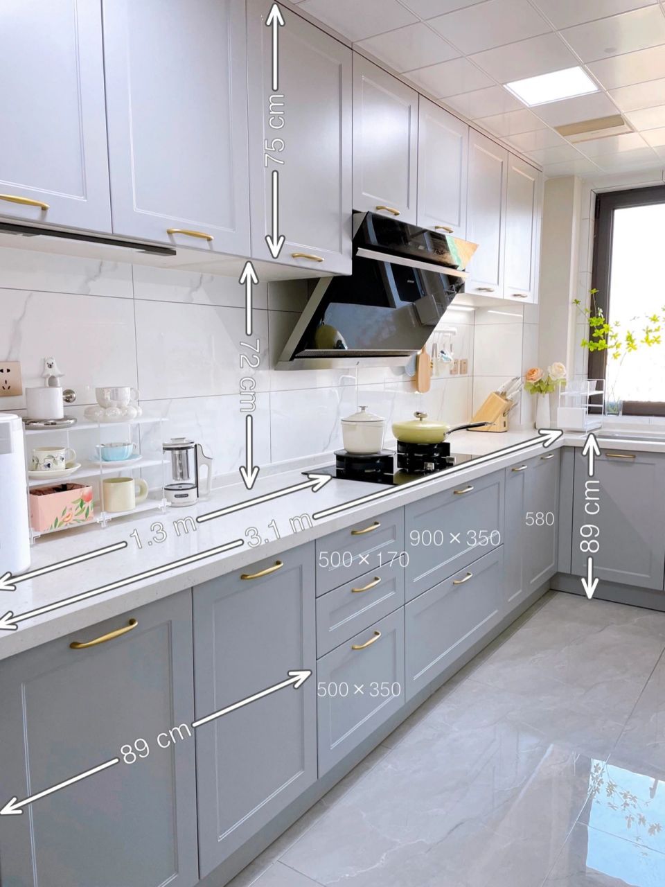 厨房装修|l型厨房布局,附尺寸干货分享 过年在家整理了厨房,喜欢干净