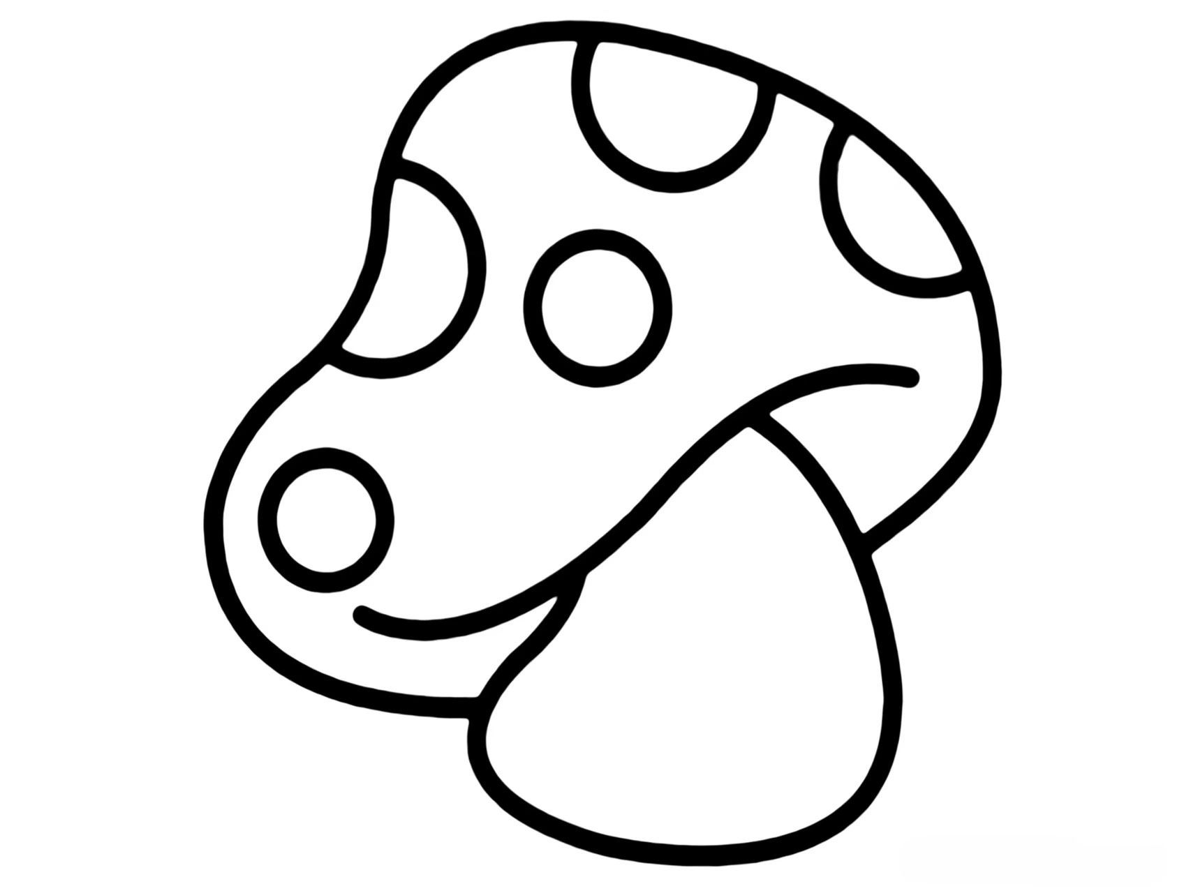 蘑菇简笔画素材 可打印