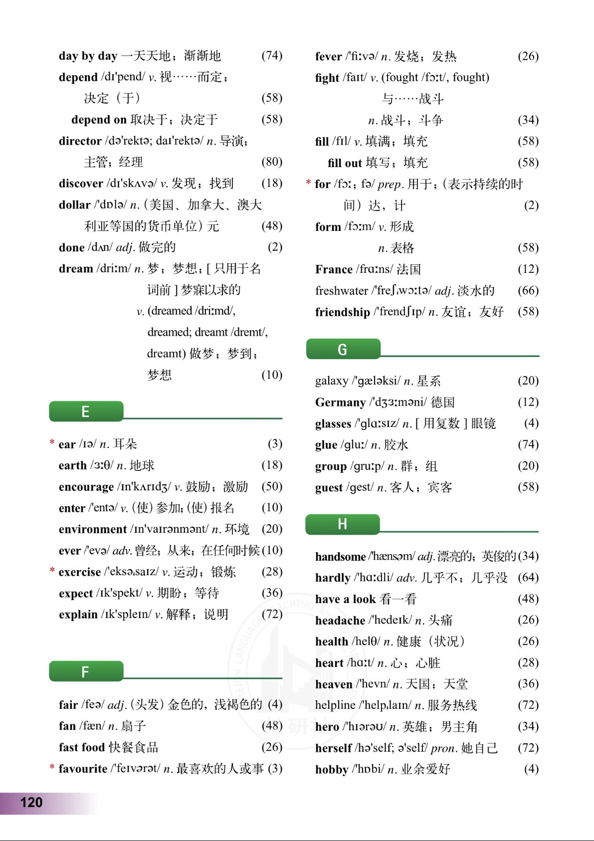 外研版英语八年级下册单词表