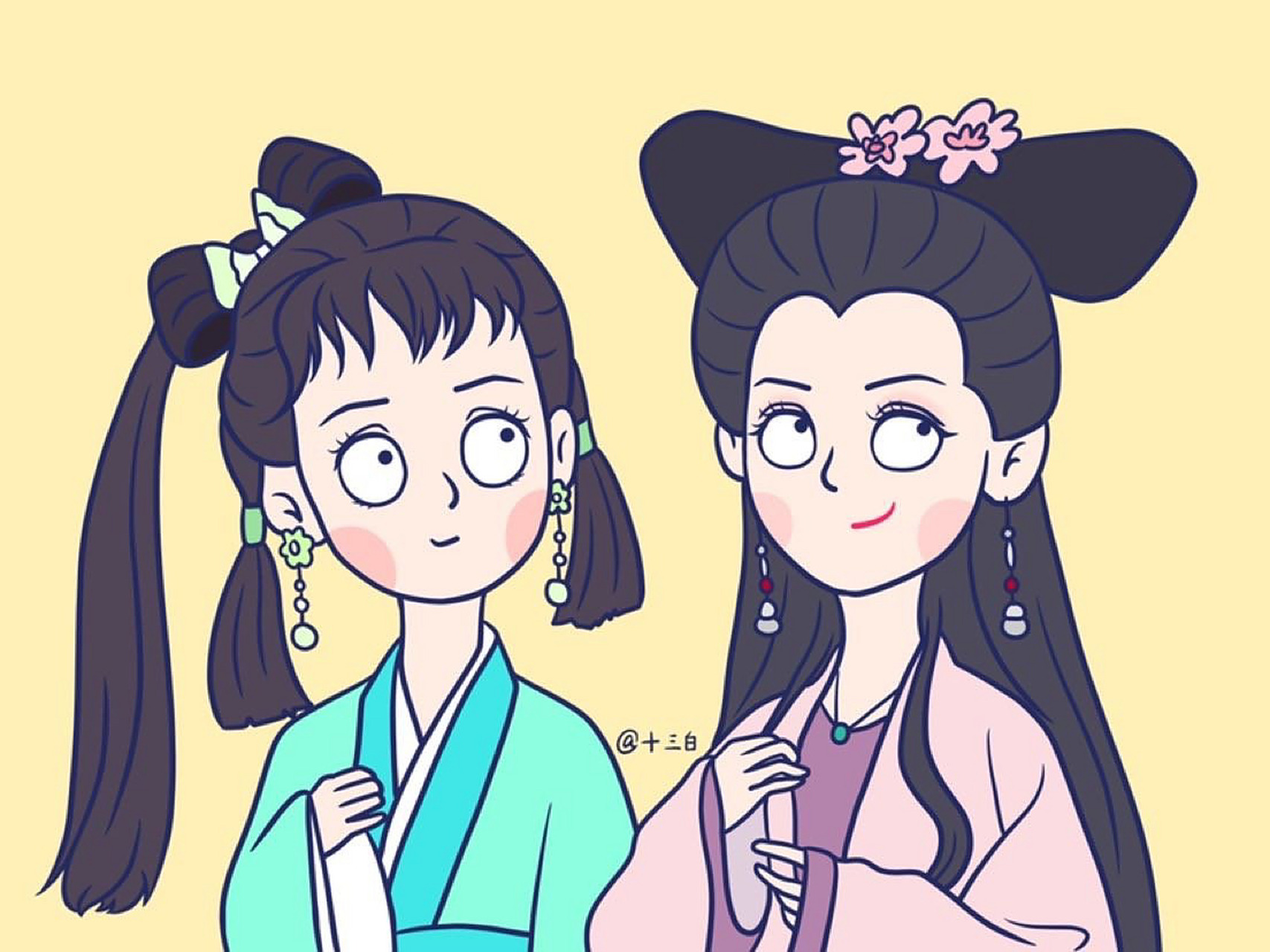 十三白原创插画 还珠格格,新白娘子传奇 #我是原创插画师