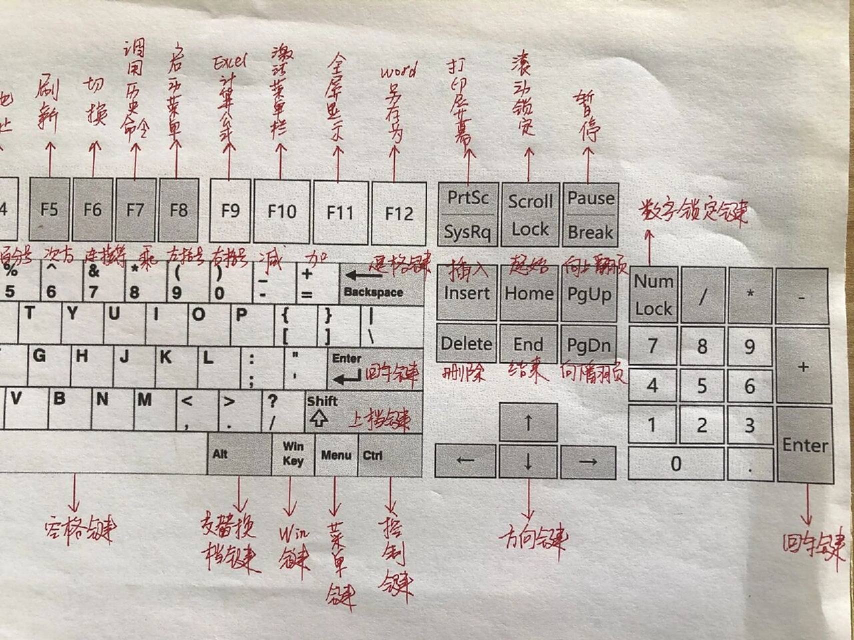 零基础学电脑,键盘功能详细中文图解 手把手带你认识键盘,键盘功能