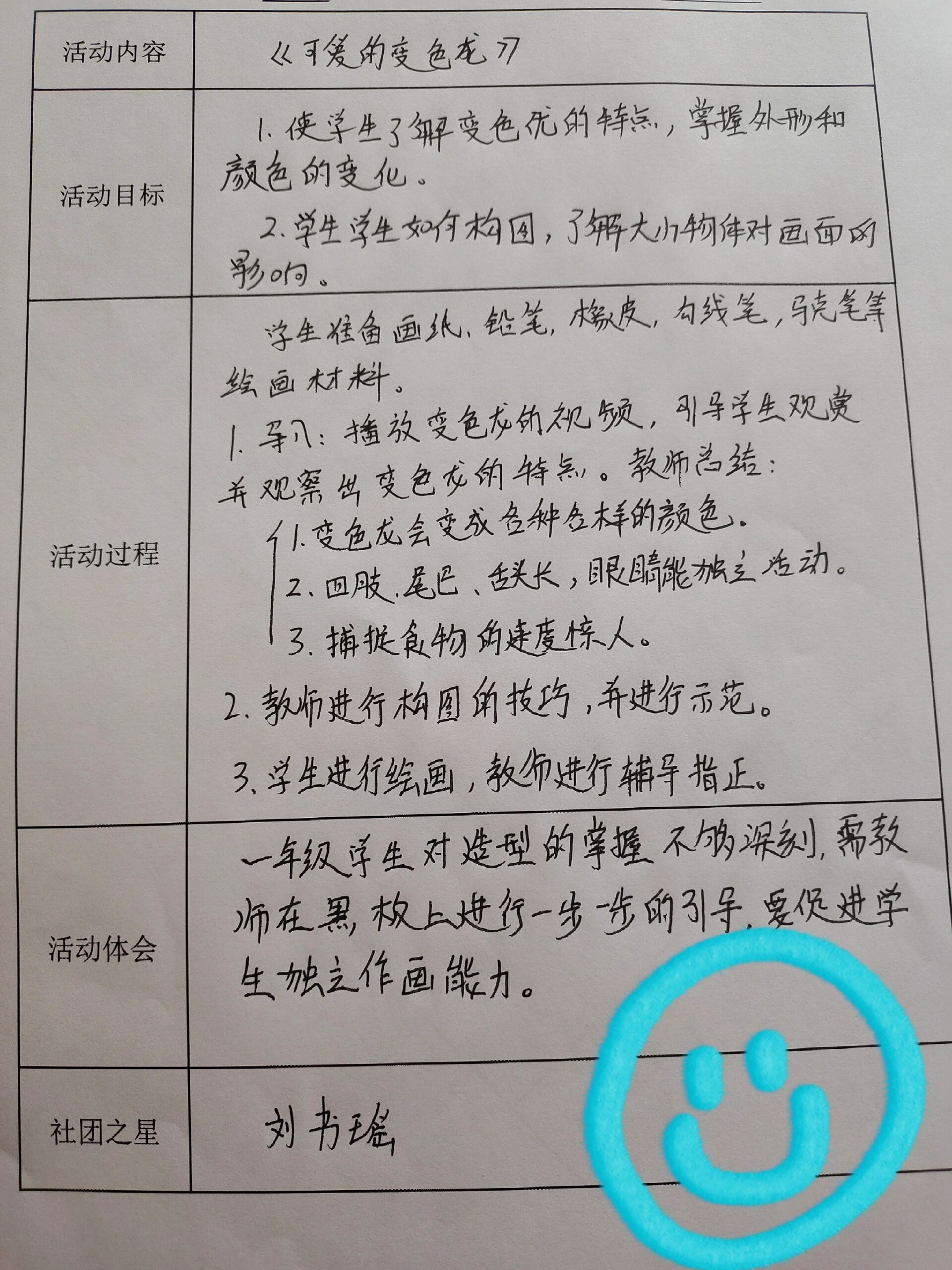 艺术实践活动记录表