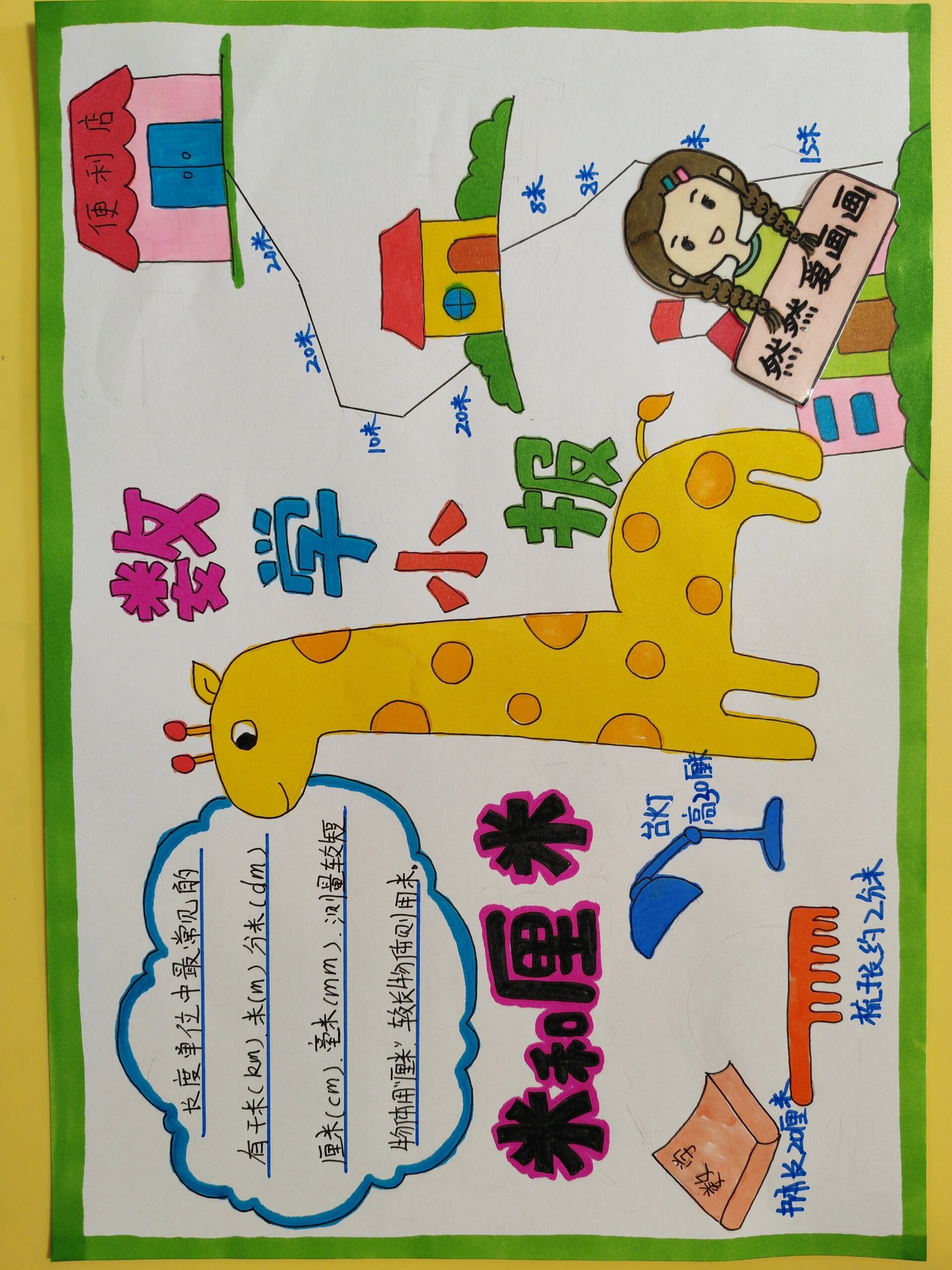 小学生数学小报,测量米和厘米主题.@史说教育的动态