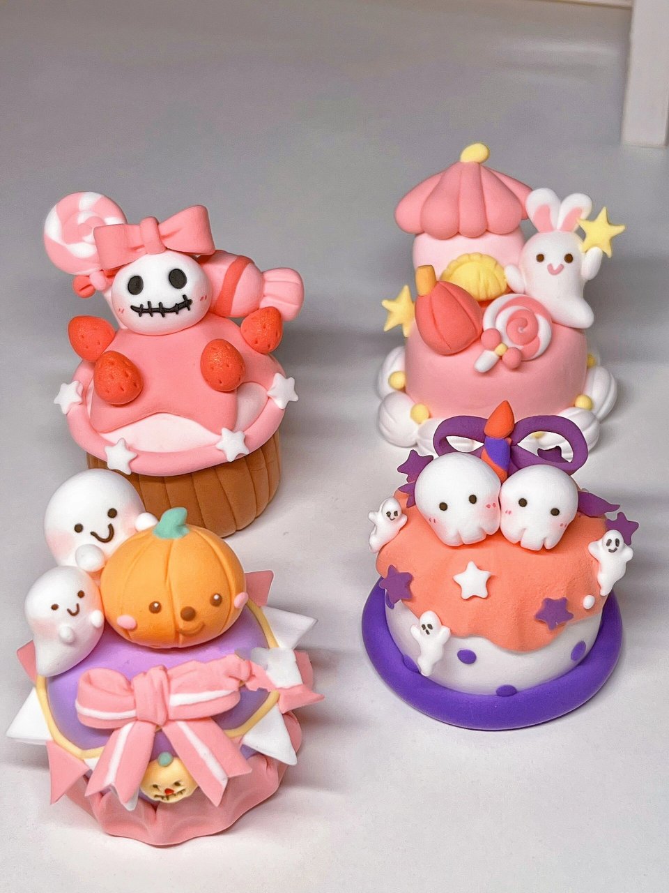 粘土手工78少女心万圣节粘土蛋糕94 今天的直播间又来捏捏万圣节