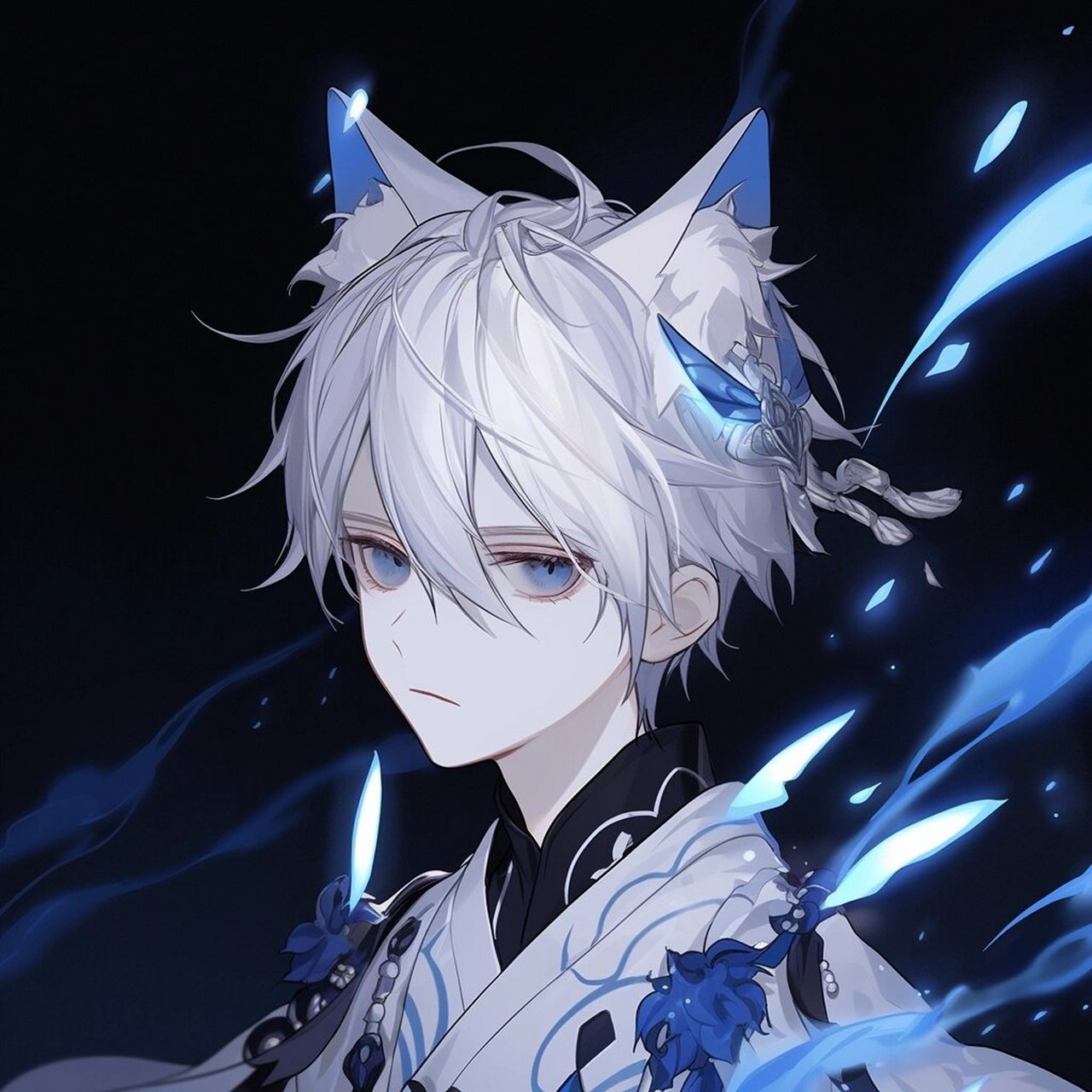 猫妖 蓝色系动漫男头|男生头像|男头