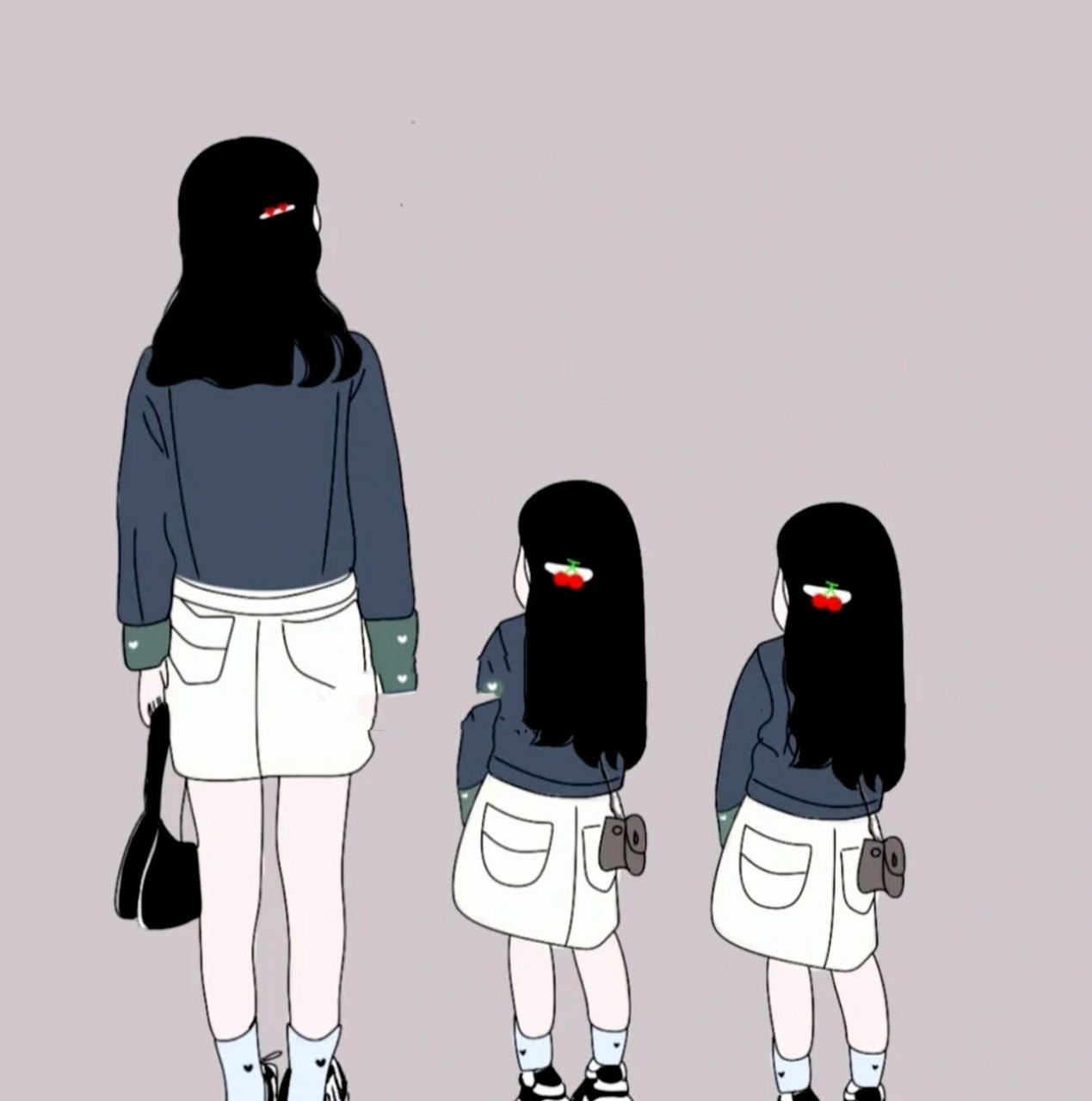 妈妈 和二个女儿二个儿子亲子头像