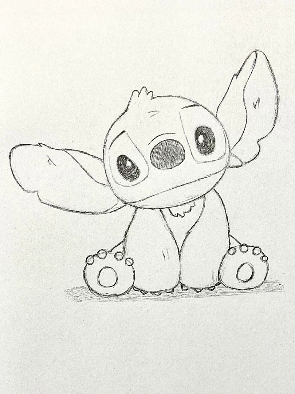 歪头史迪仔铅笔手绘95|内附详细教程 今日份临摹! 史迪仔好可爱!