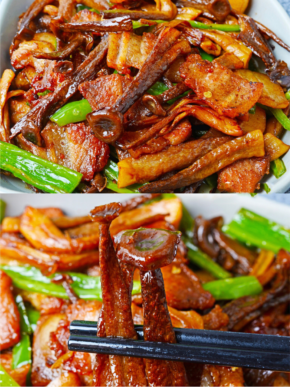 肥而不腻巨下饭97超好吃的鹿茸菇小炒肉 今天来分享一个超级好吃的