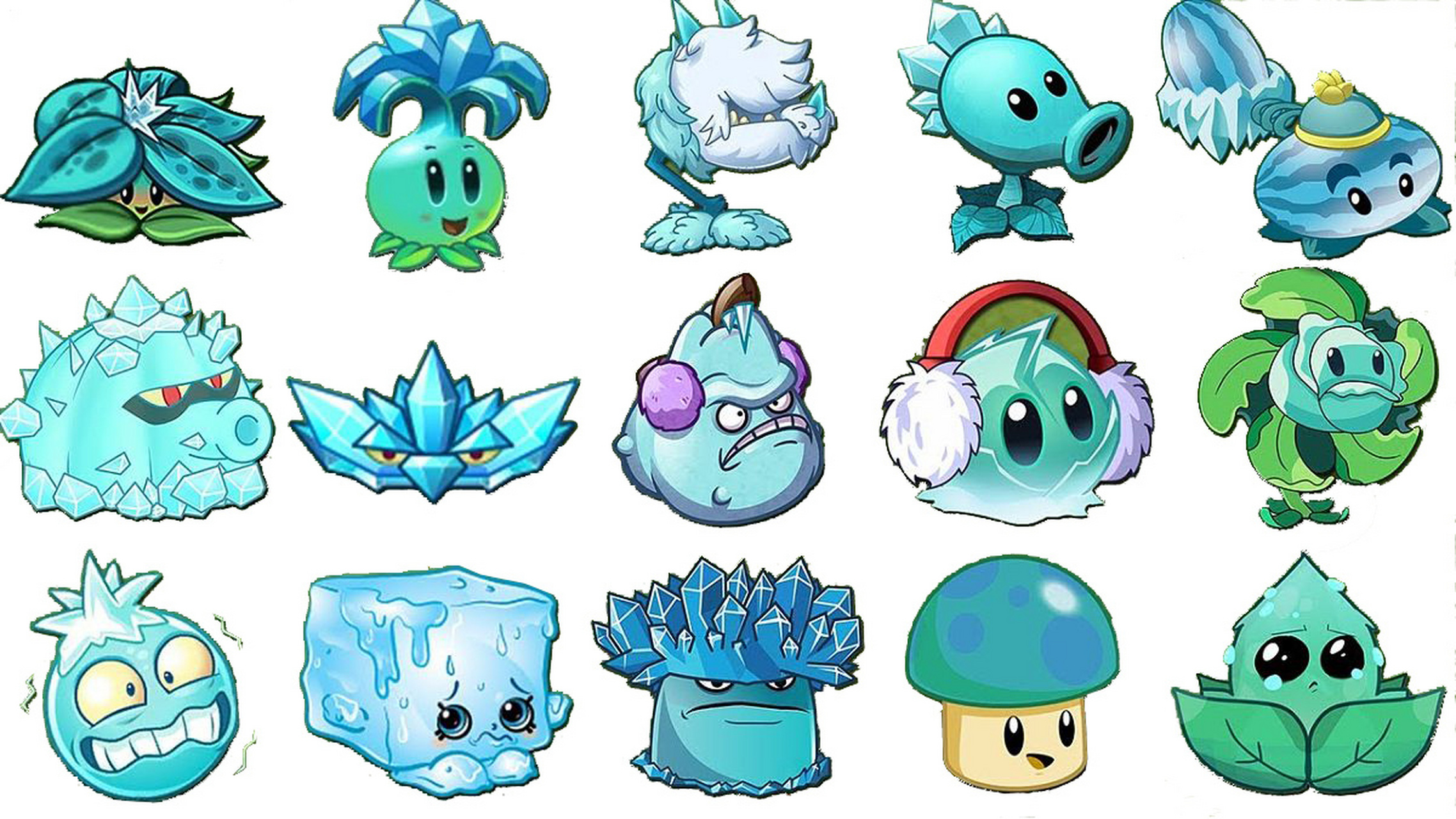 贴纸整理第45期 | 植物大战僵尸17 冰系植物