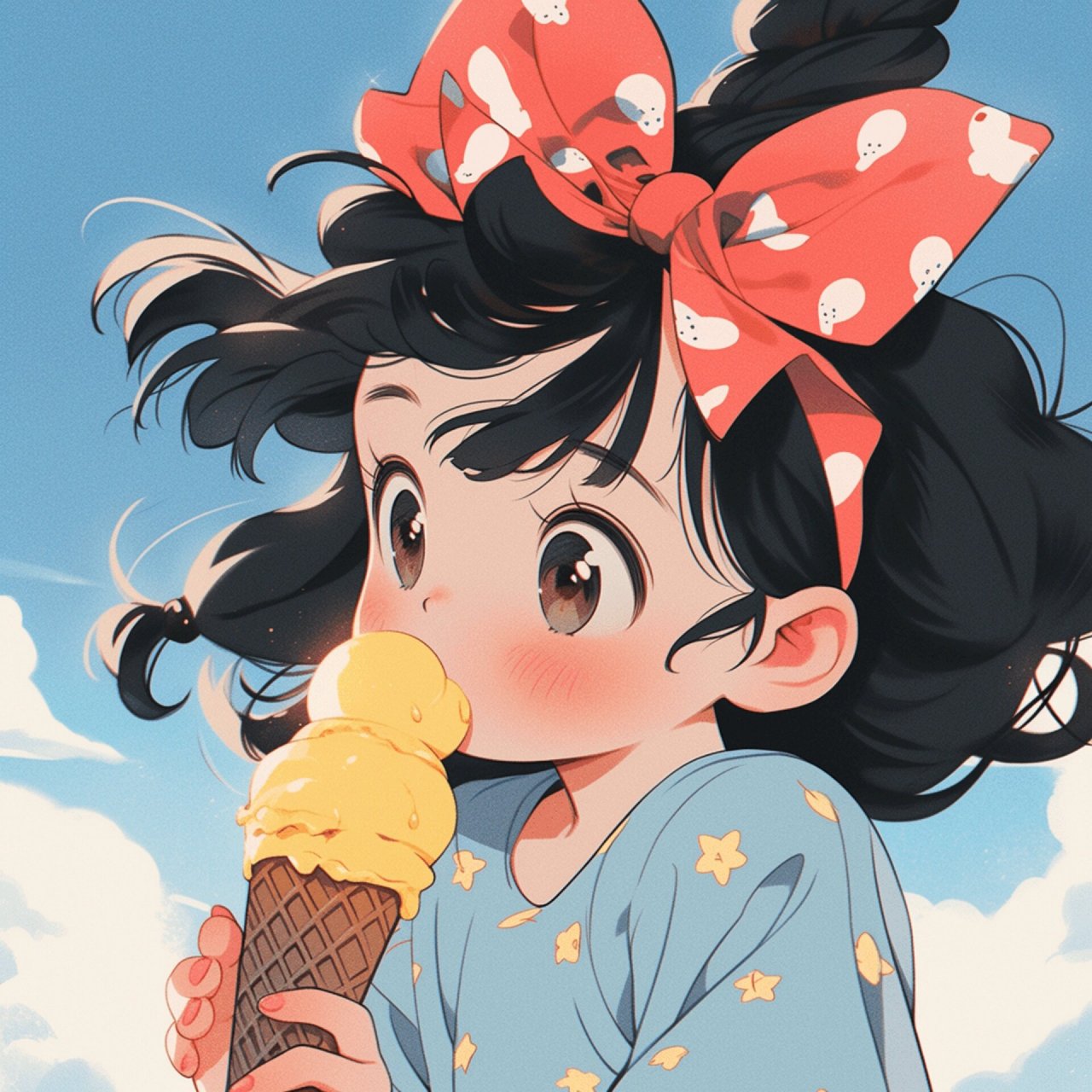 可爱头像‖夏日冰淇淋 今天是吃着冰淇淋的可爱女孩!