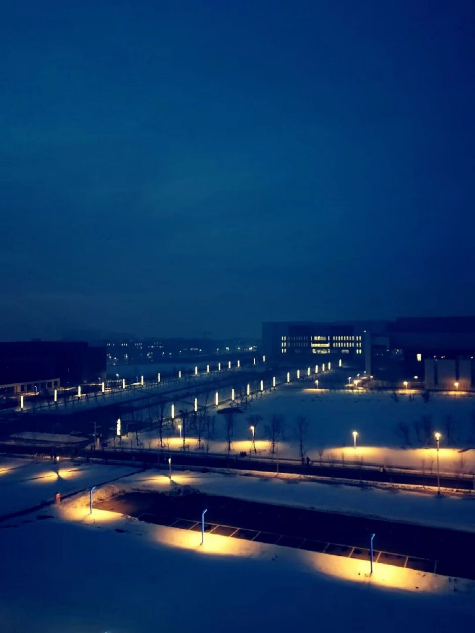 新疆大学博达校区夜景 同学拍照发朋友87的,我想保存记录一下