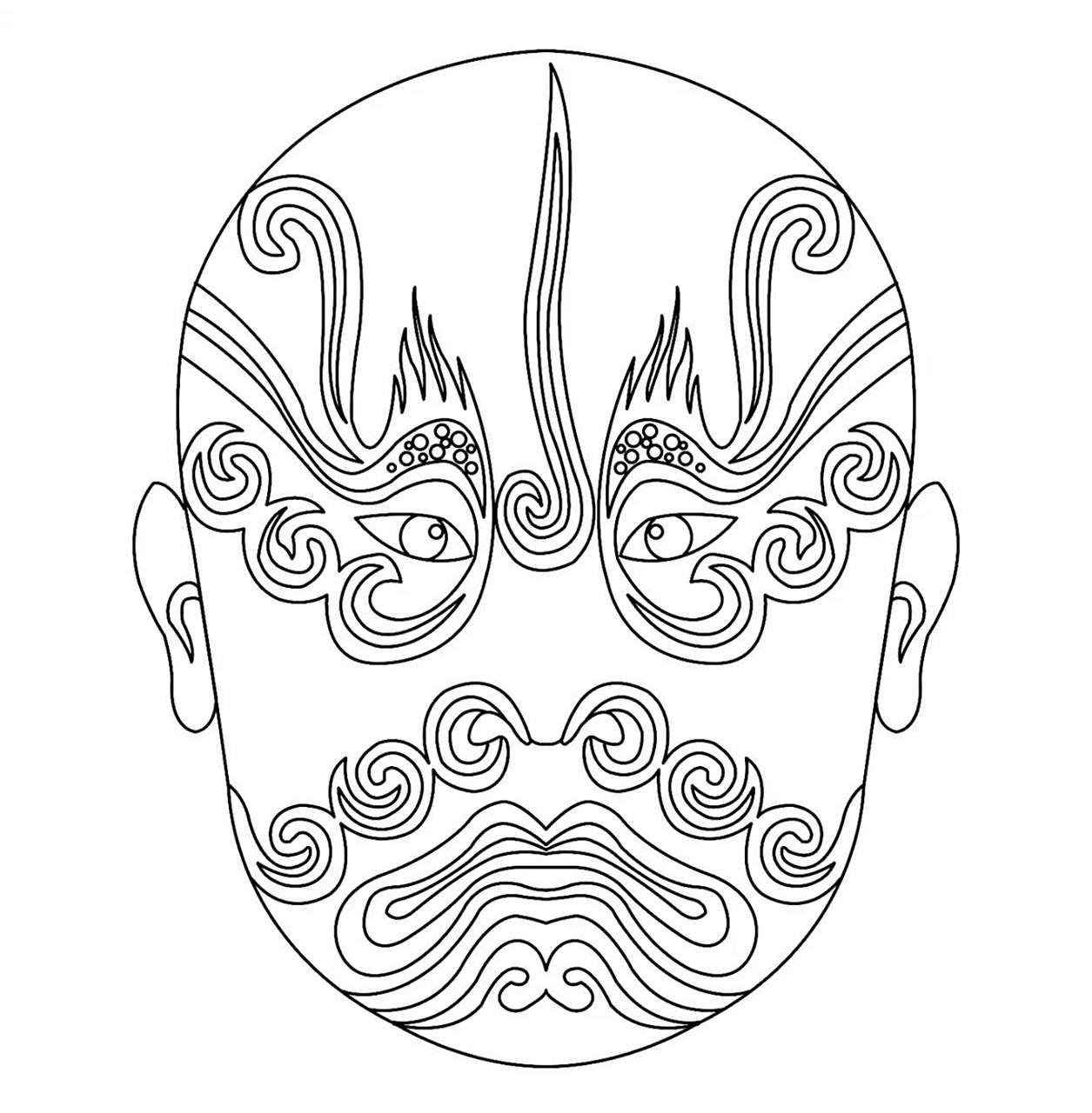 脸谱简笔画,幼儿园简笔画,说唱脸谱 脸谱简笔画,幼儿园简笔画,说唱