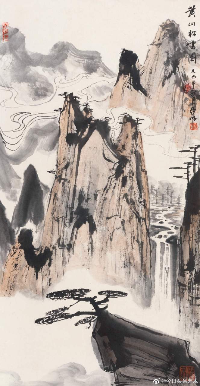 画家亚明山水画 亚明(1924年—2002年,原姓叶,名家炳,号敬植